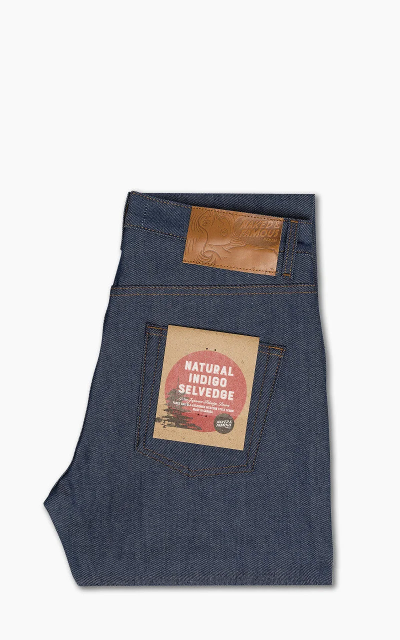 NAKED & FAMOUS DENIM EASY GUY NATURAL INDIGO SELVEDGE BLUE 12.5OZ - 1
