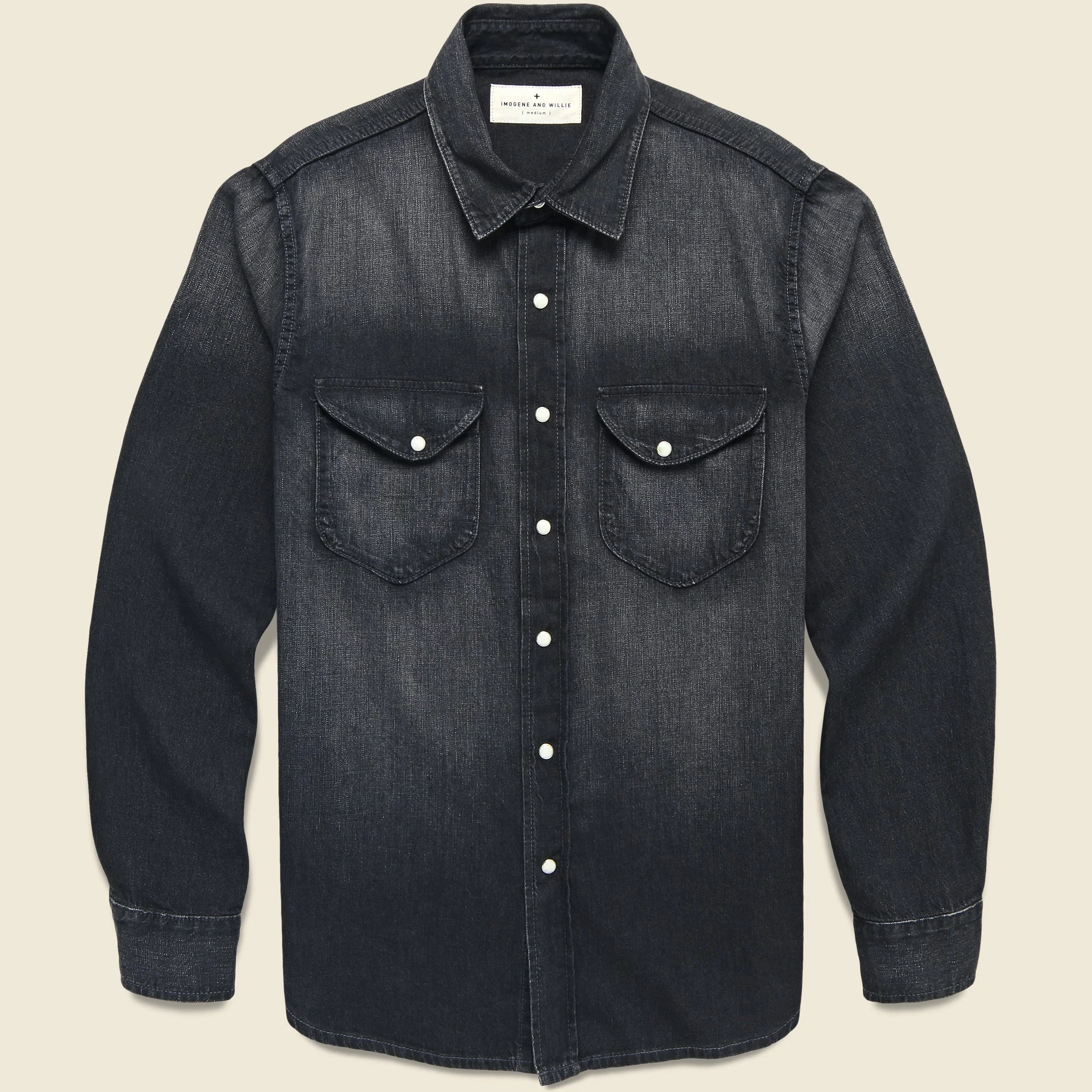 Hayes Pearl Snap - Washed Black - 1