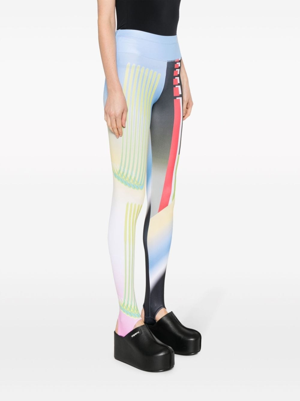 abstract-print stirrup-cuffs leggings - 3