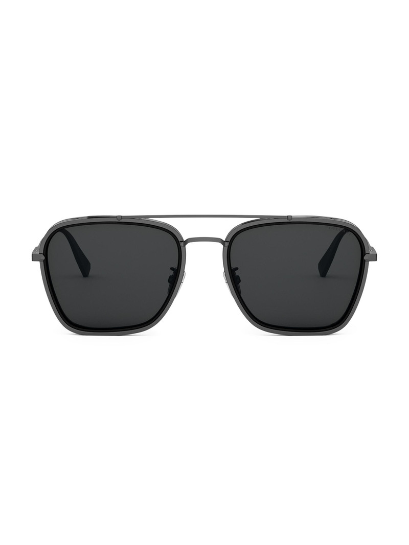 Men's B. ZERO1 55MM Square Sunglasses - Ruthenium Dark Grey Polarized 1