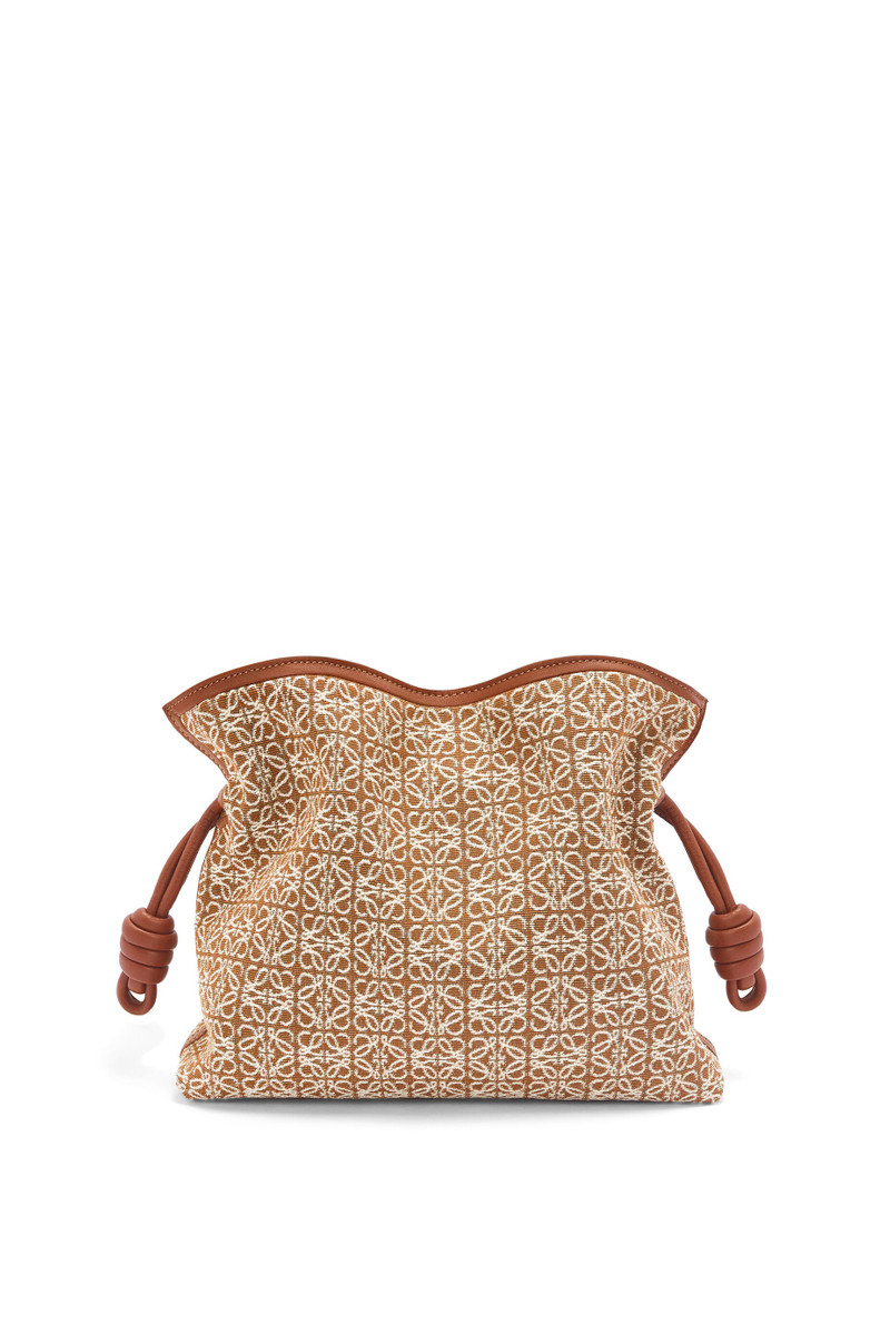 Flamenco clutch in Anagram jacquard and calfskin 1