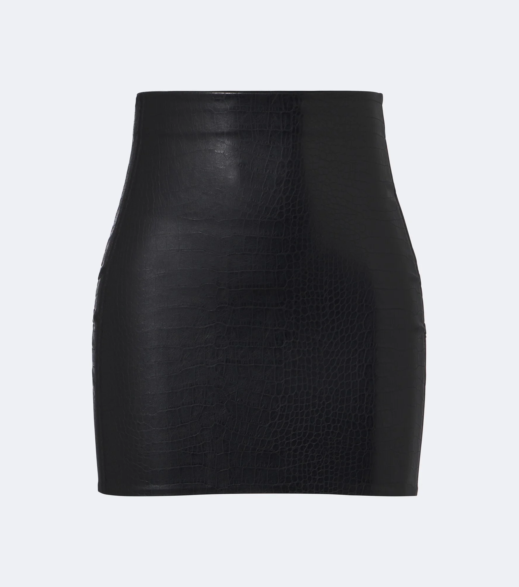 Embossed croc-effect miniskirt - 1