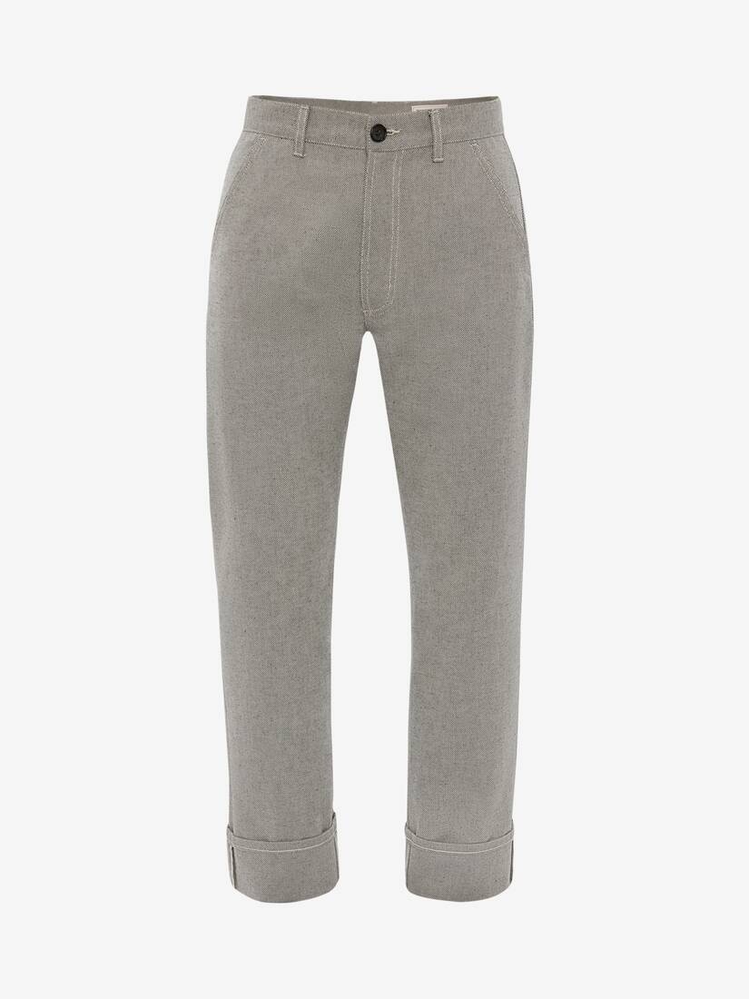 Canvas Trousers in Black/white - 1