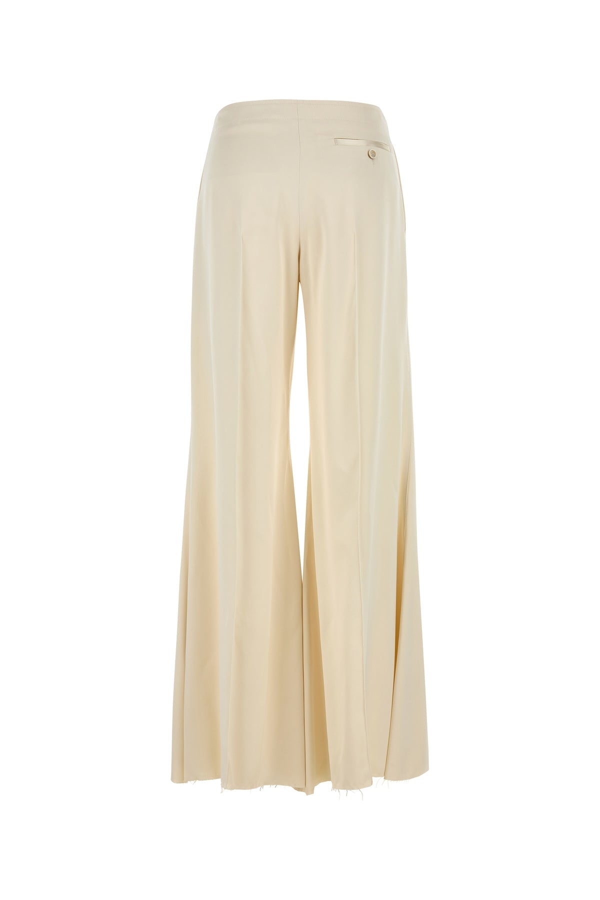 Cream satin wide-leg pant - 2