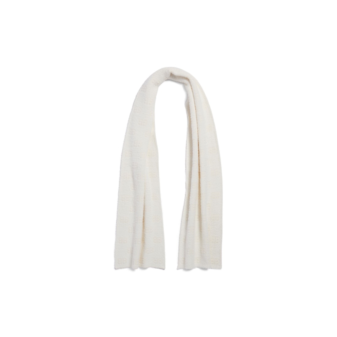 Women's Furry Scarf in White - 2
