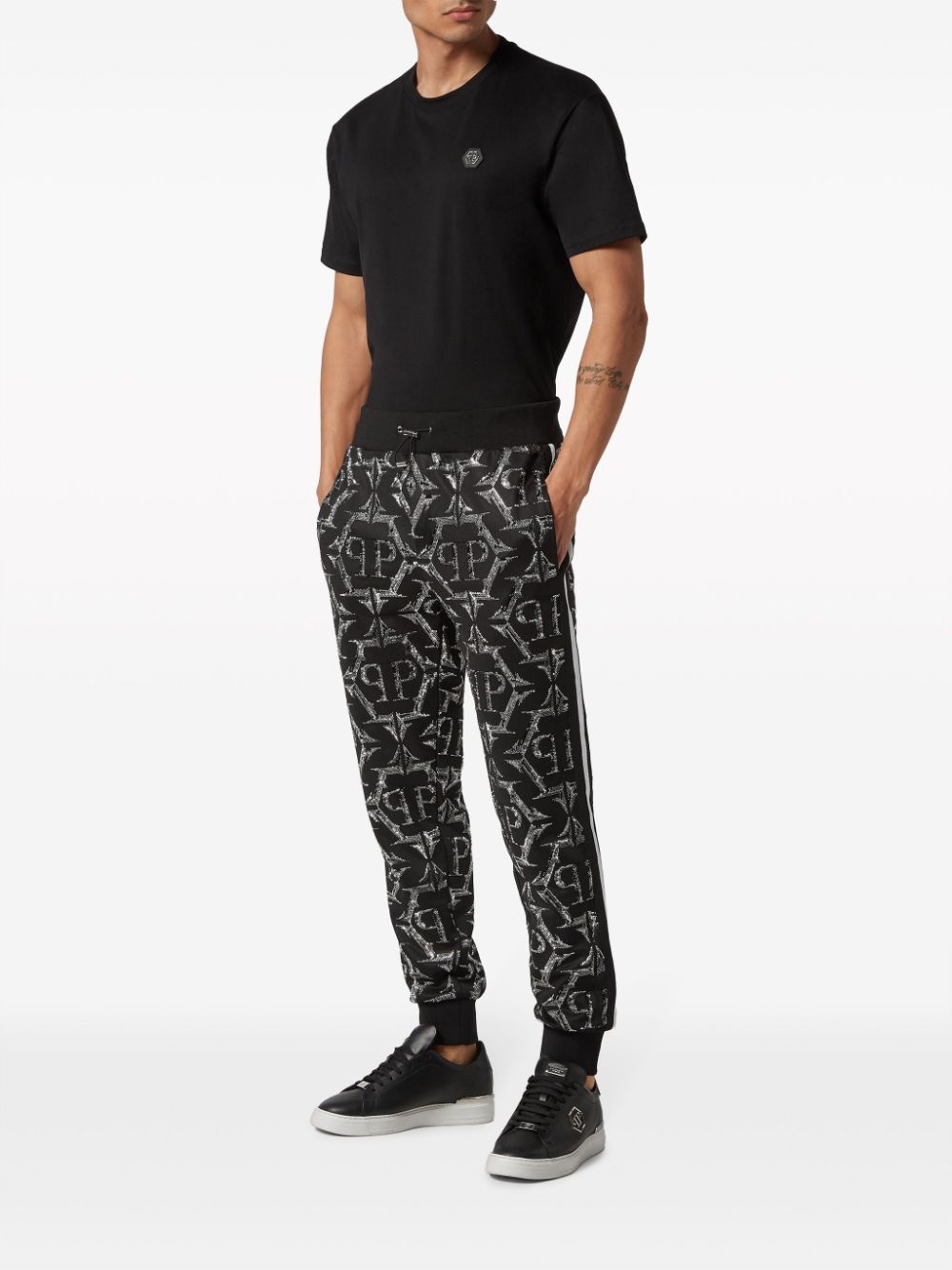 logo-print cotton track pants - 2