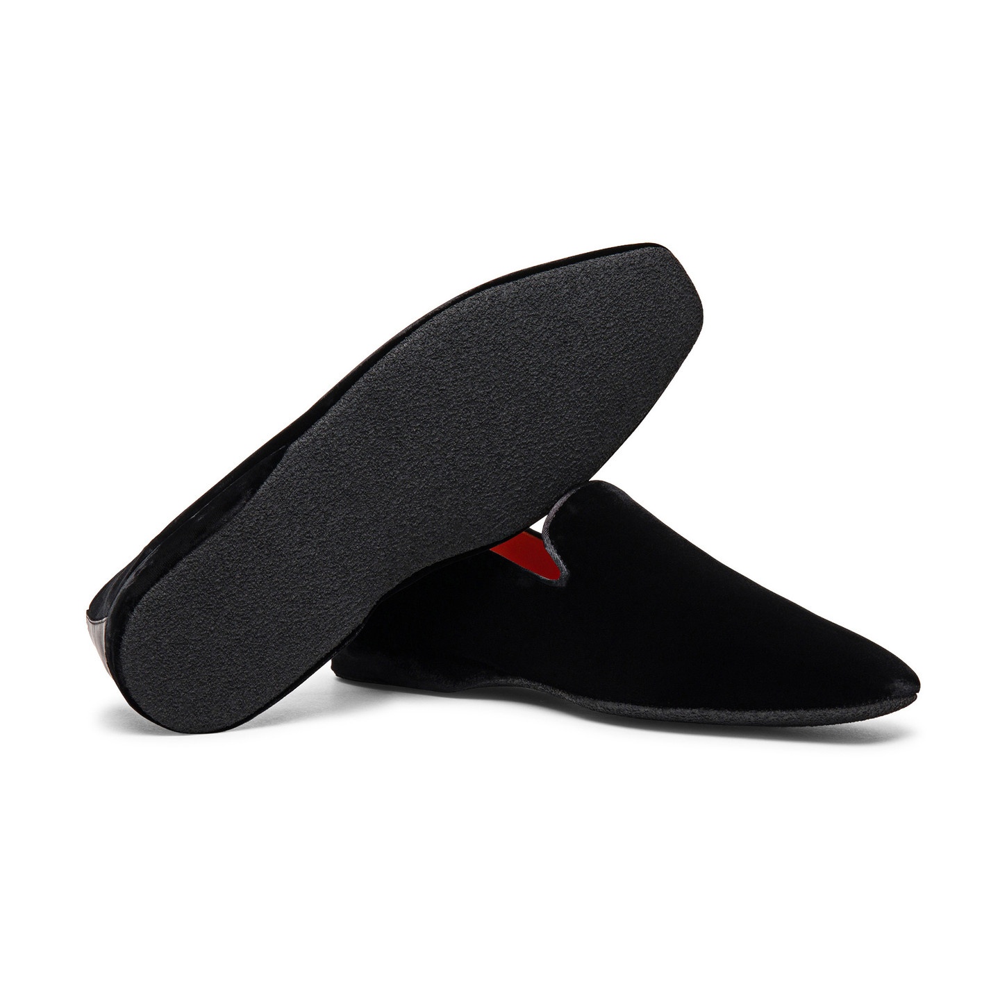 Men's black velvet slipper - 3