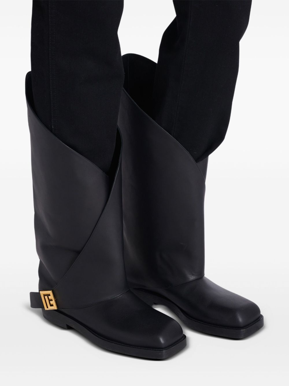 Twist flat leather boots - 6