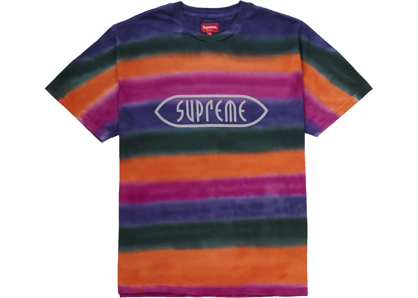 Supreme Rainbow Stripe Tee Orange - 1