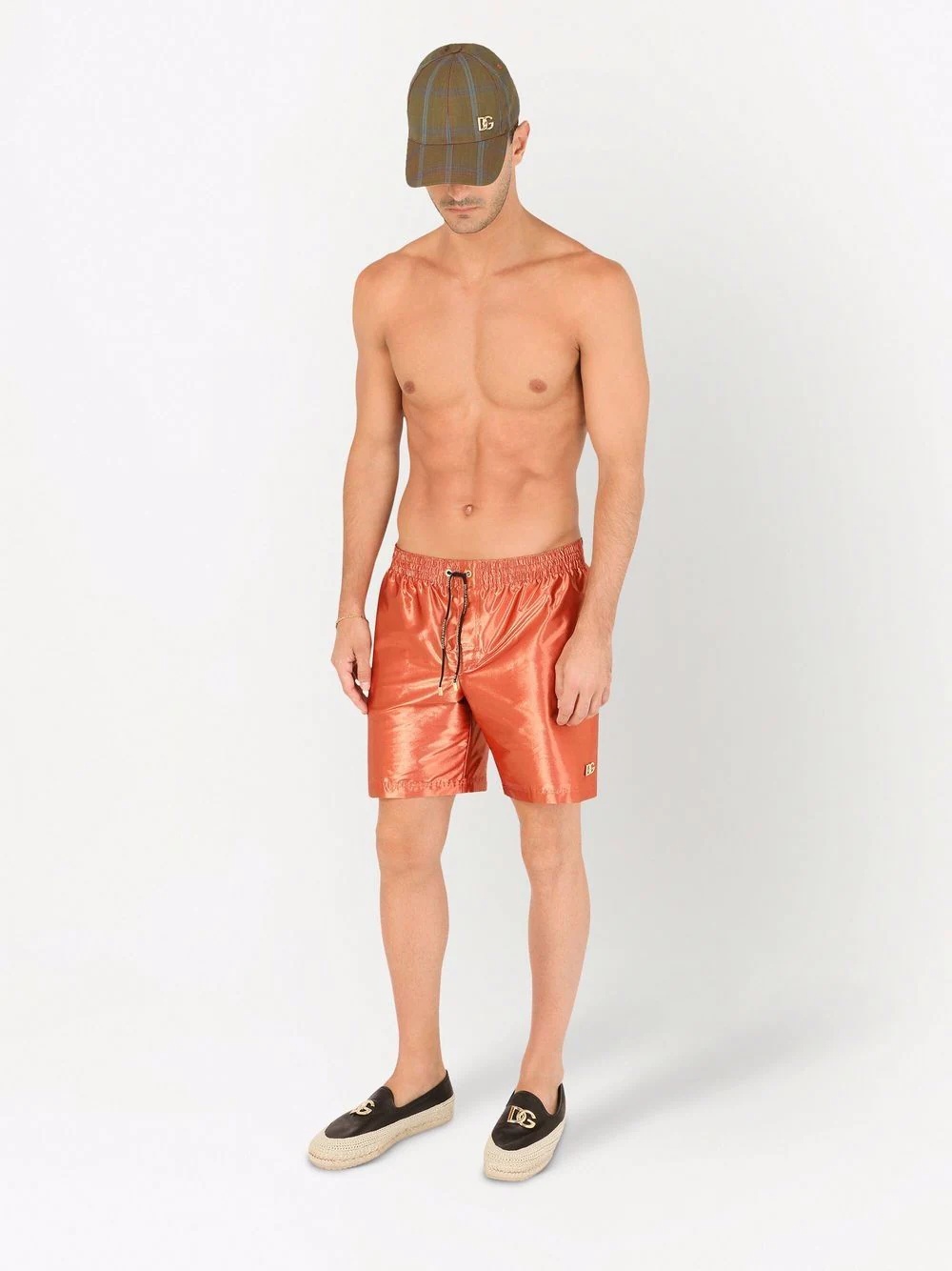 metallic drawstring swim shorts - 2