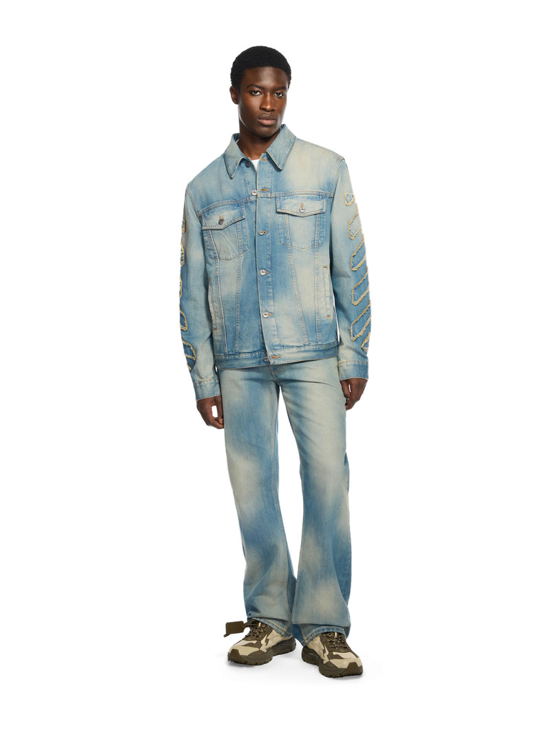 Off-White Diagonal Raw Patch Denim Jacket outlook