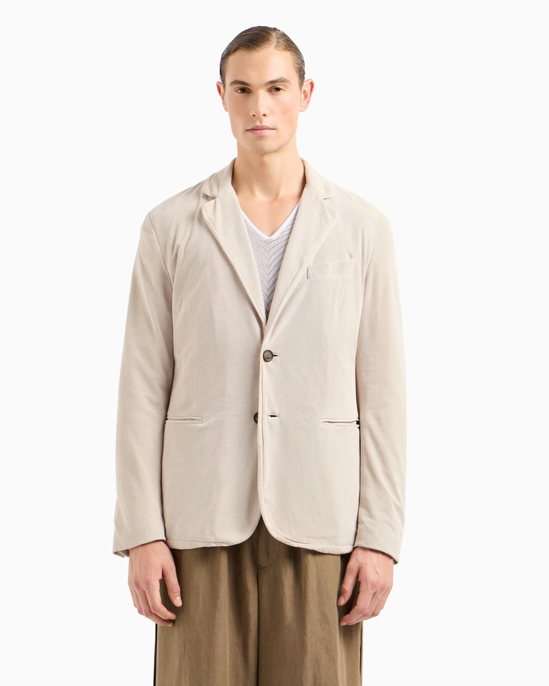GIORGIO ARMANI SINGLE-BREASTED JACKET IN PERFORATED SUEDE outlook