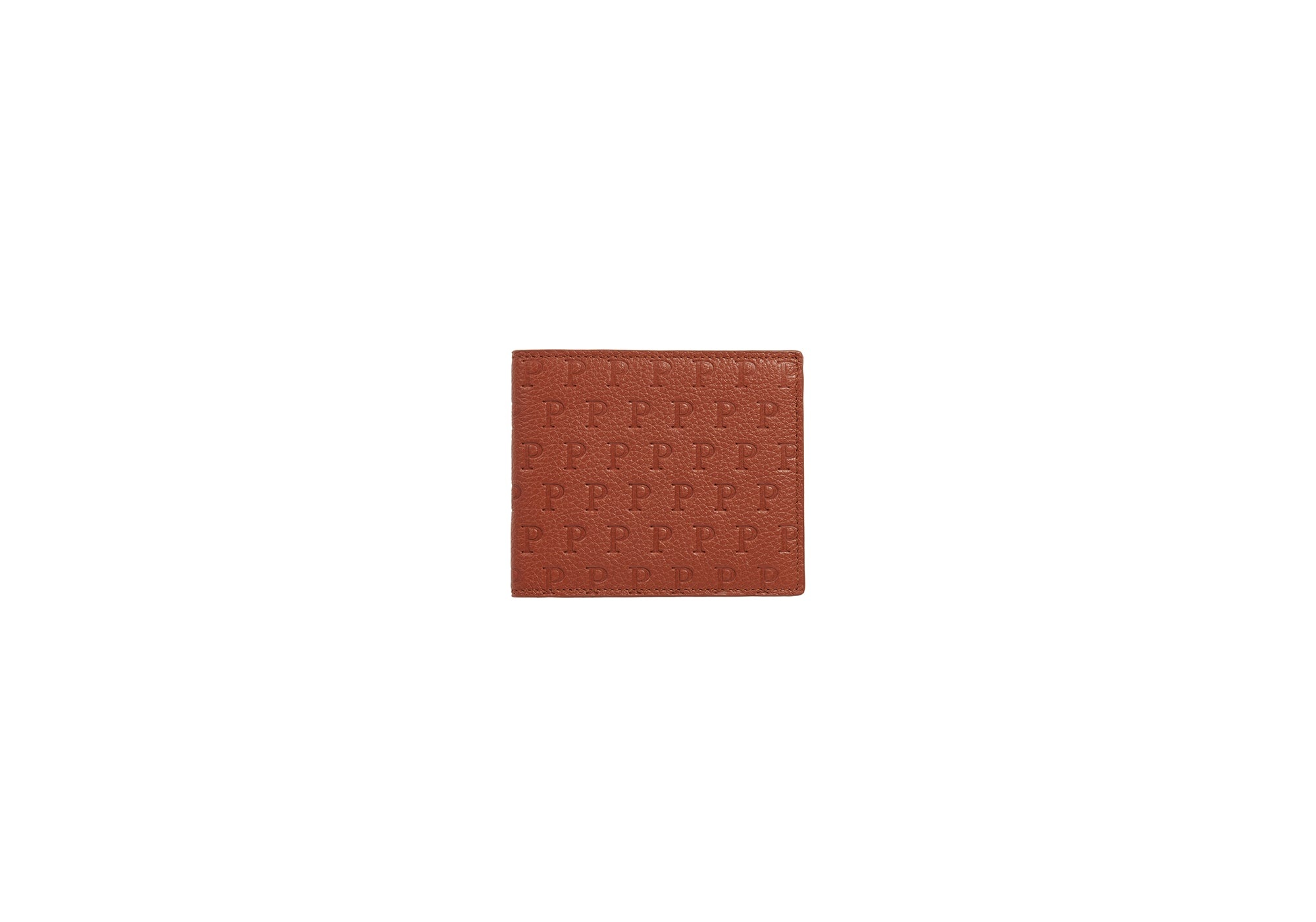 P EMBOSSED BILLFOLD WALLET BROWN - 1