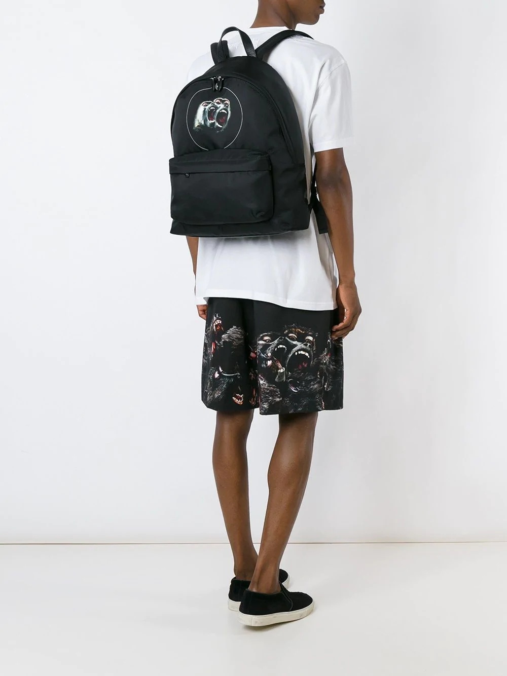 baboon print backpack - 2