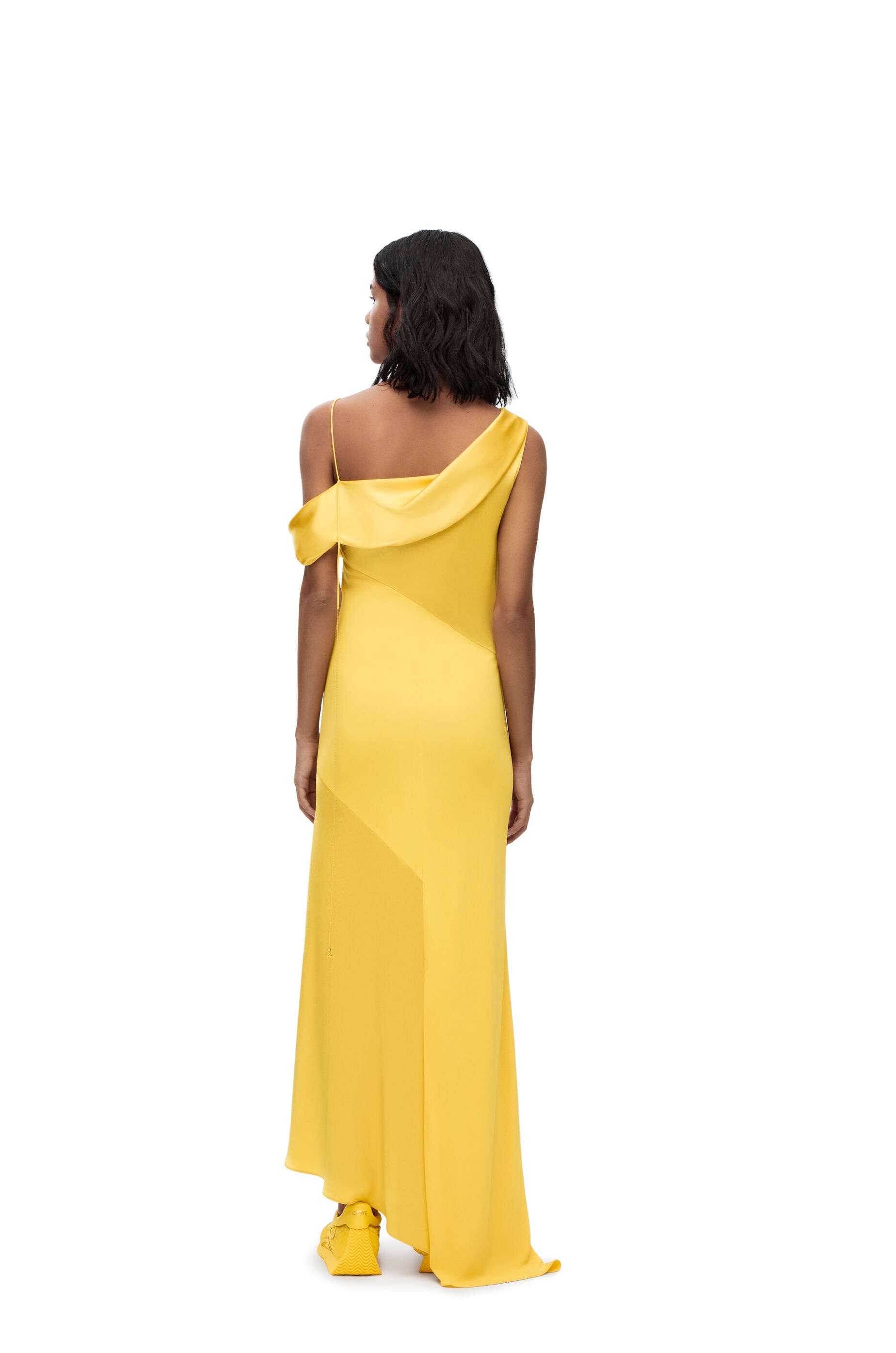 Draped dress in satin and crepe jersey - 3