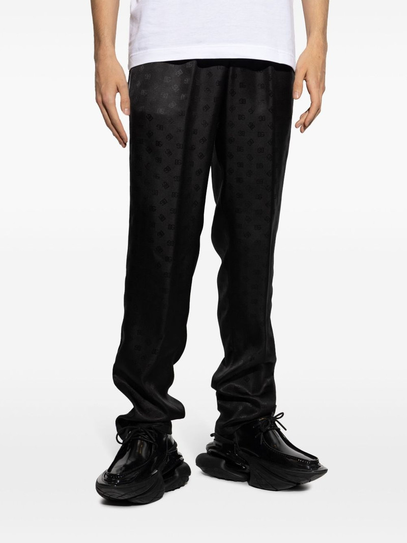 DG logo-jacquard silk trousers 3