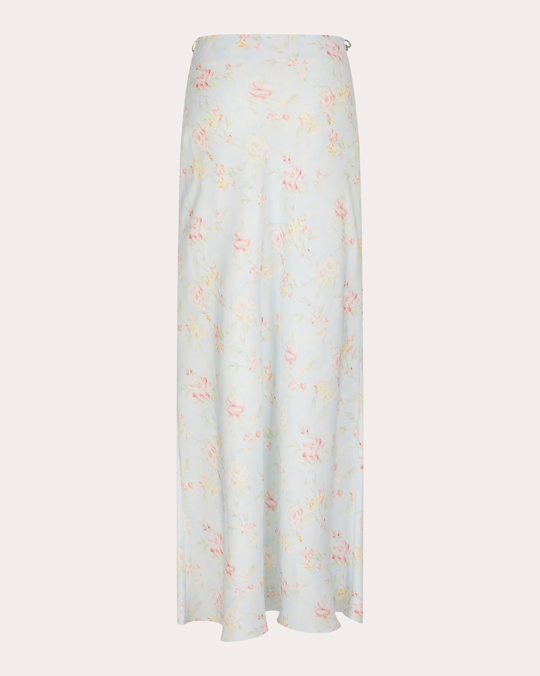 Floral Satin Chain Midi Slip Skirt - 2