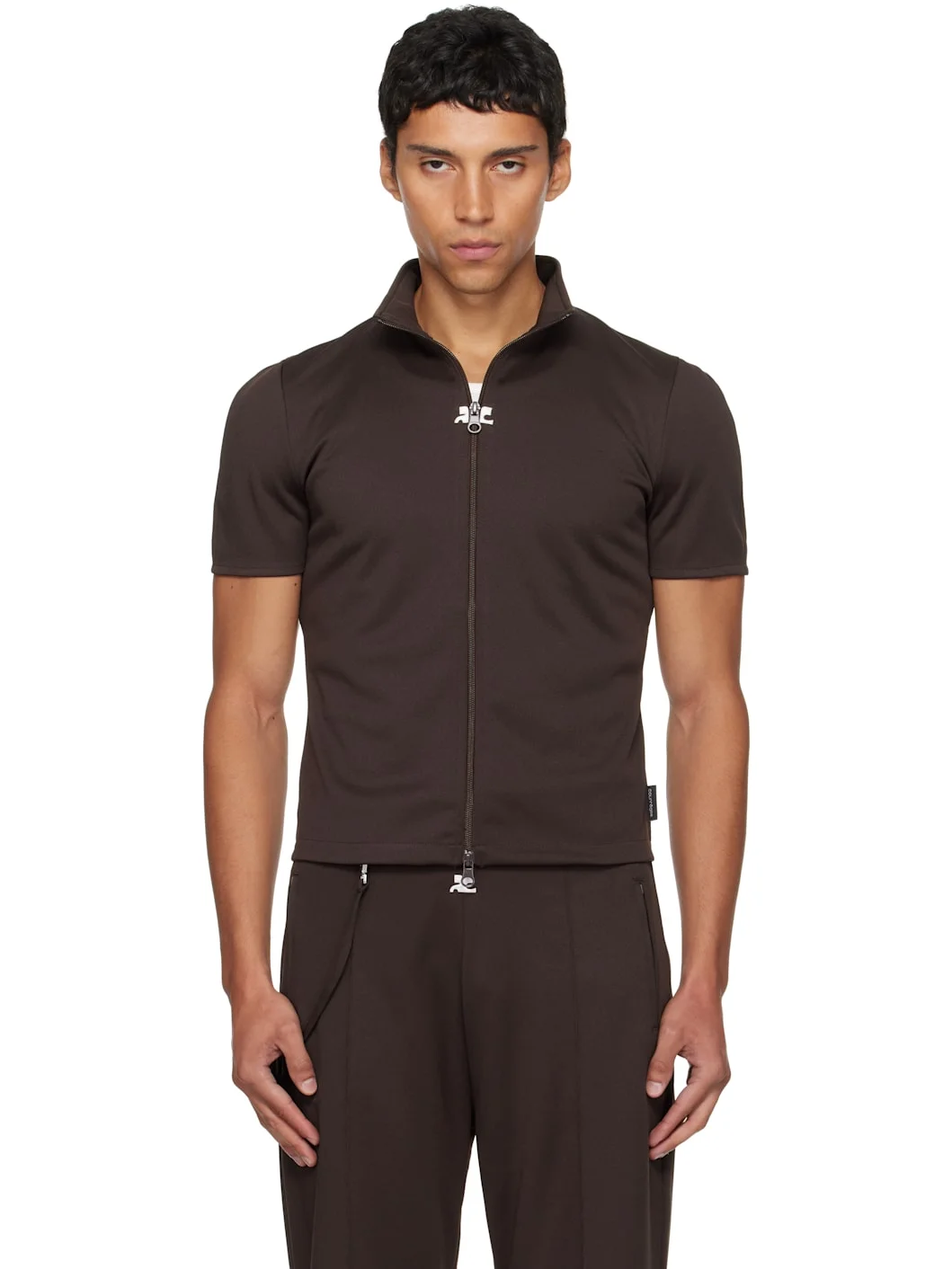 Brown Interlock Tracksuit Top - 1