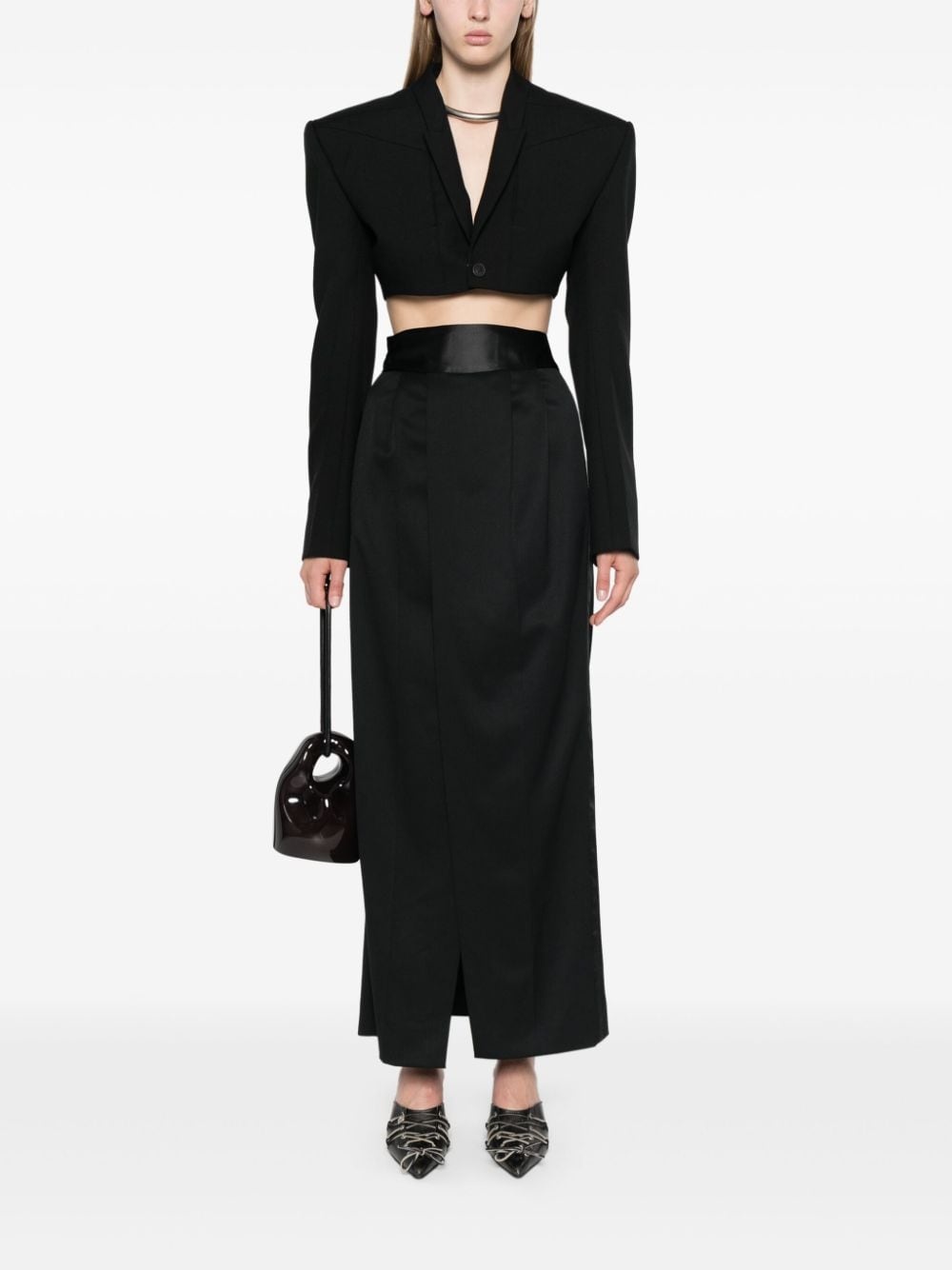 pleat-detailing maxi skirt - 2