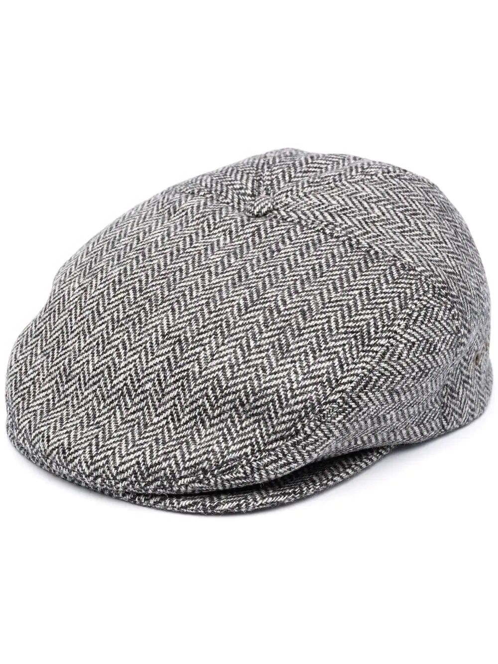 logo-embroidered herringbone flat cap - 1