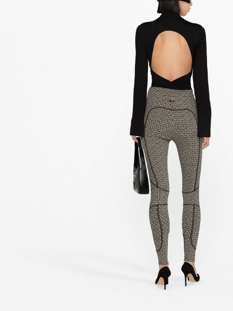 monogram-print high-waisted leggings 4