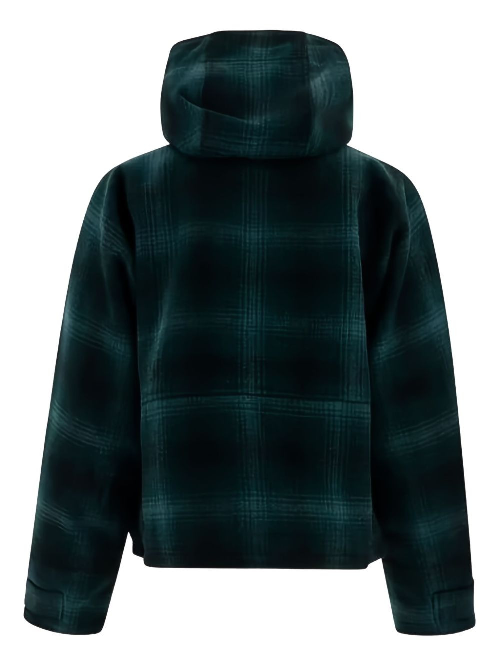 plaid wool hooded jacket - 2