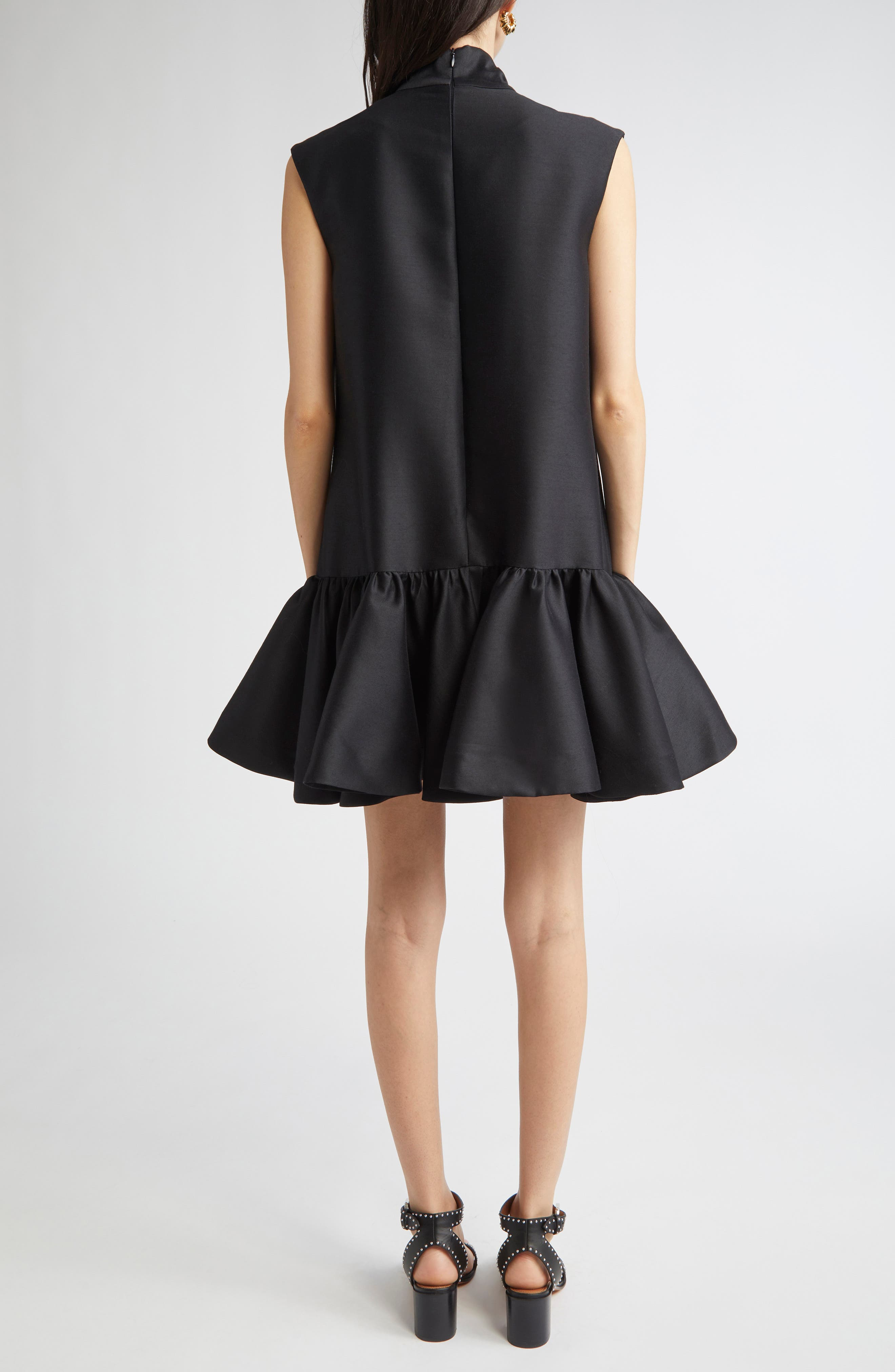 Zimmermann Hypnotic Bow Drop Waist Wool & Silk Minidress in Black at Nordstrom - 2