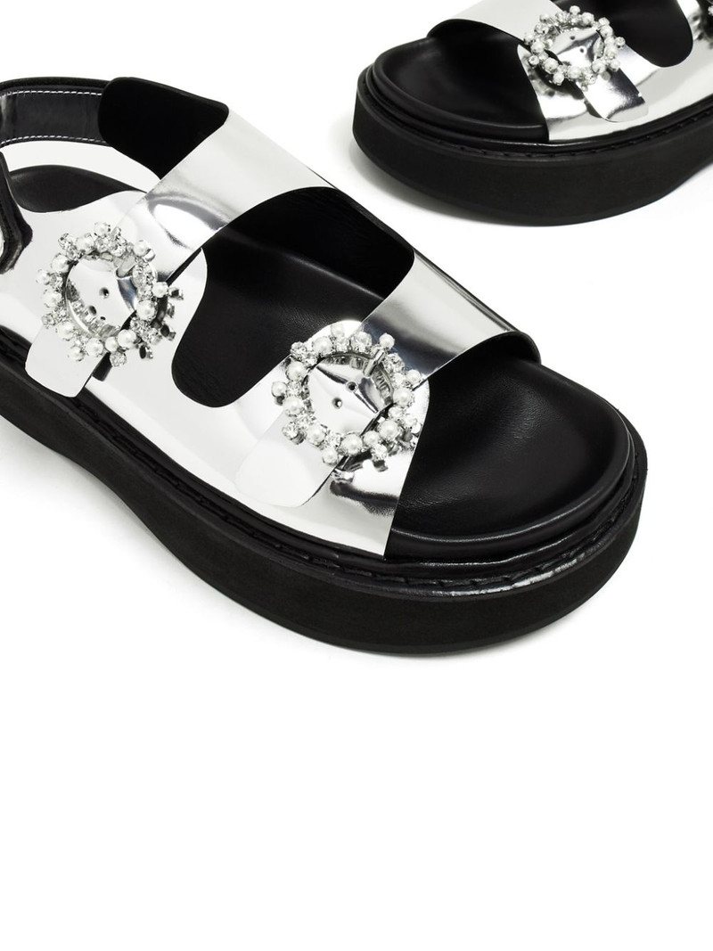 Simone Rocha buckled flatform leather sandals outlook
