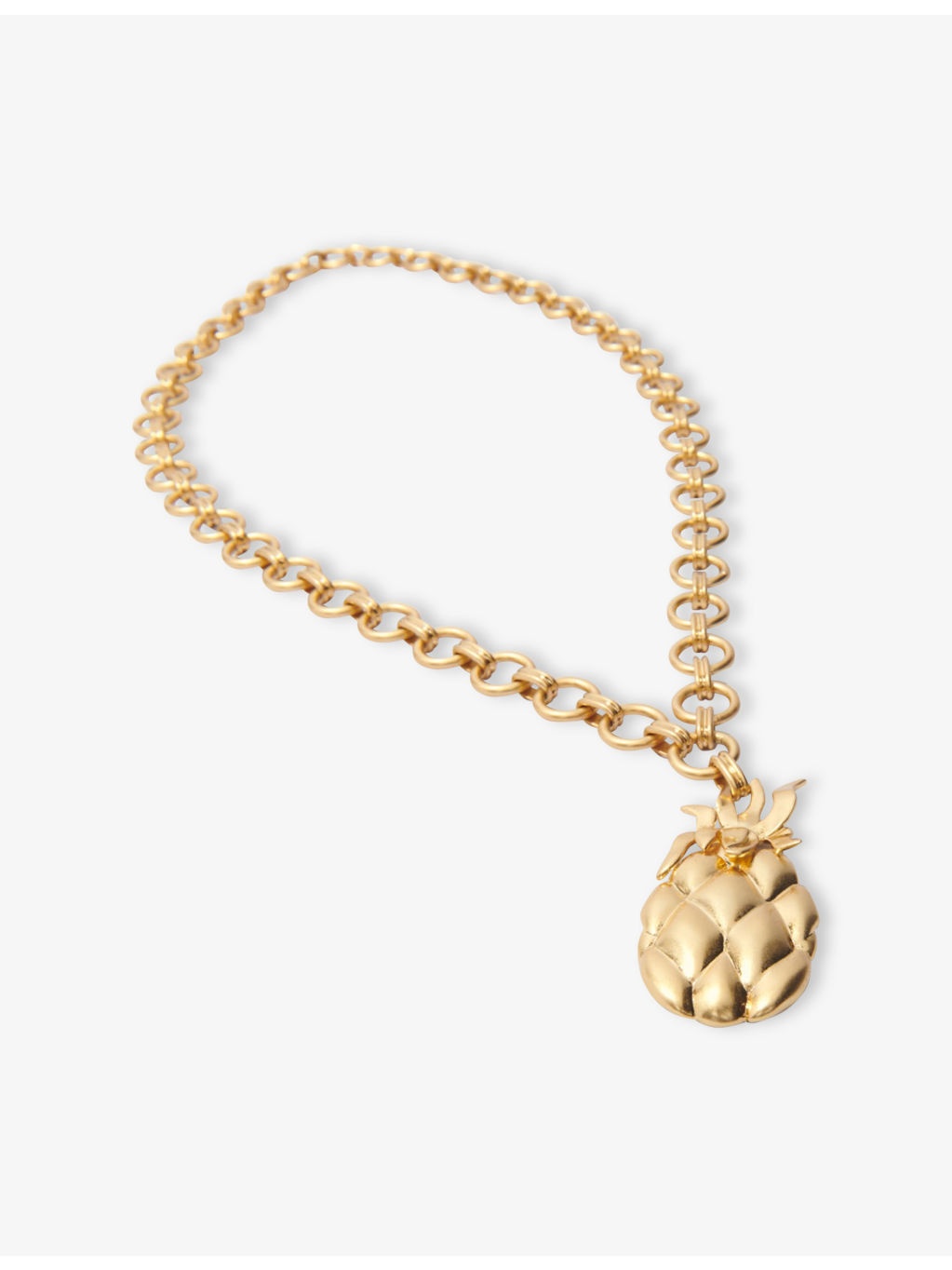 Pineapple Brass Pendant Necklace - 3