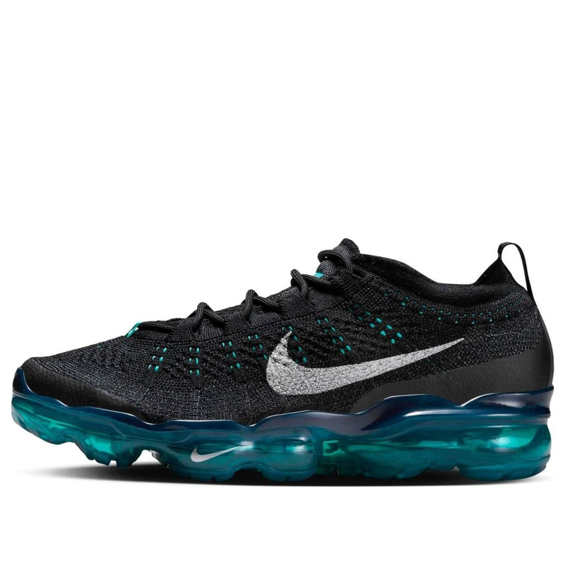 Nike Air VaporMax 2023 Flyknit Black Rapid Teal Aquamarine Metallic Silver (Women's) - 1