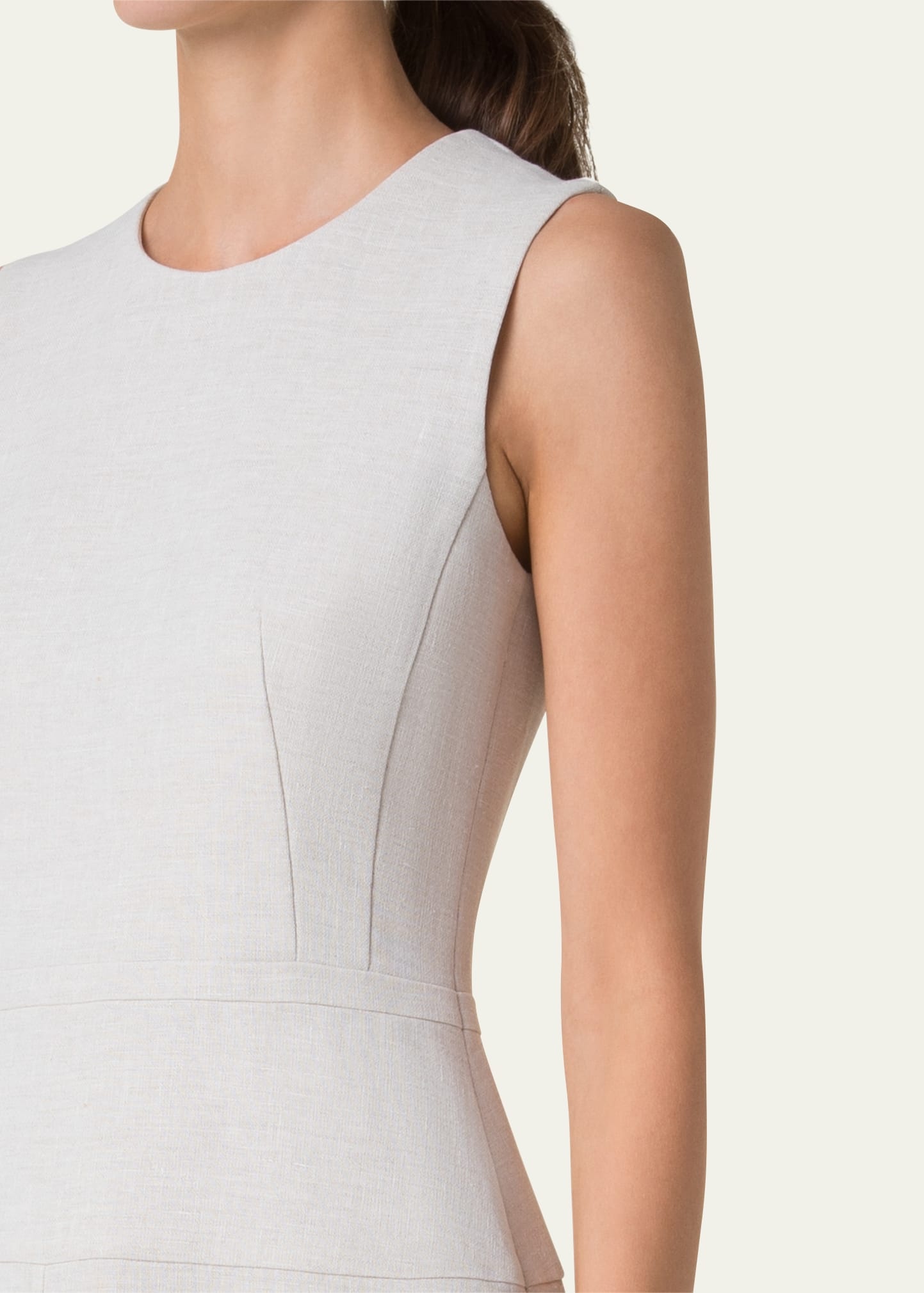 Sleeveless Paneled Double-Face Linen Dress - 5
