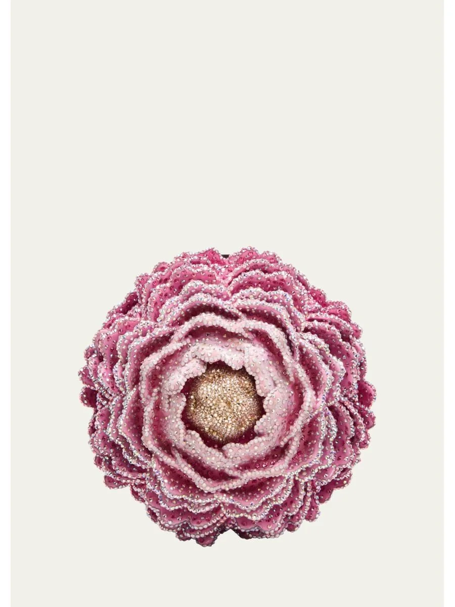 Peony Crystal-Embellished Clutch Bag - 1