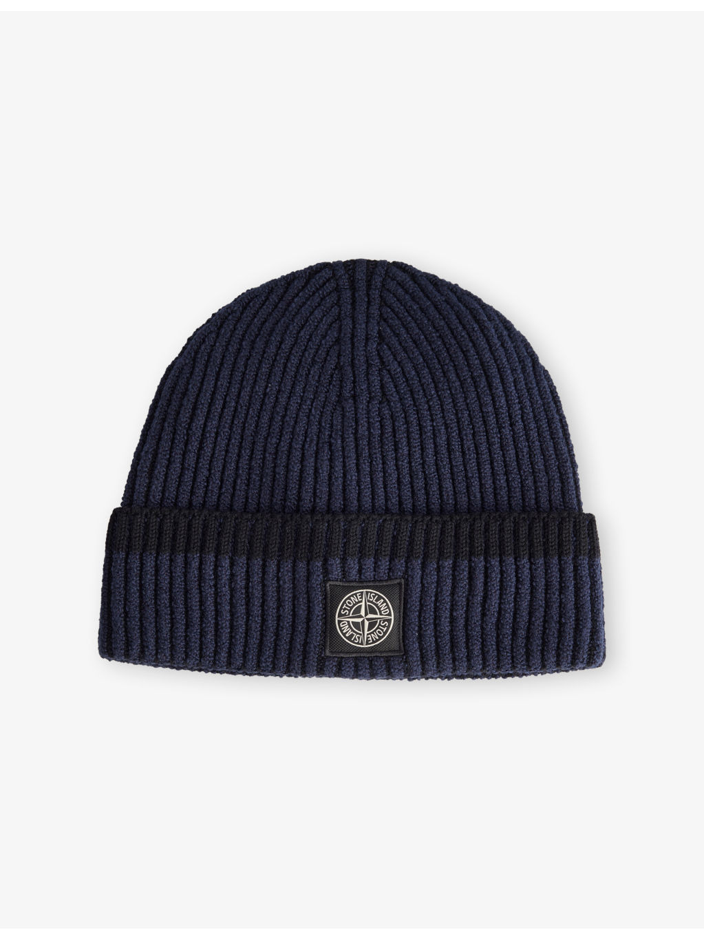Ribbed Brand-Patch Knitted Beanie - 1