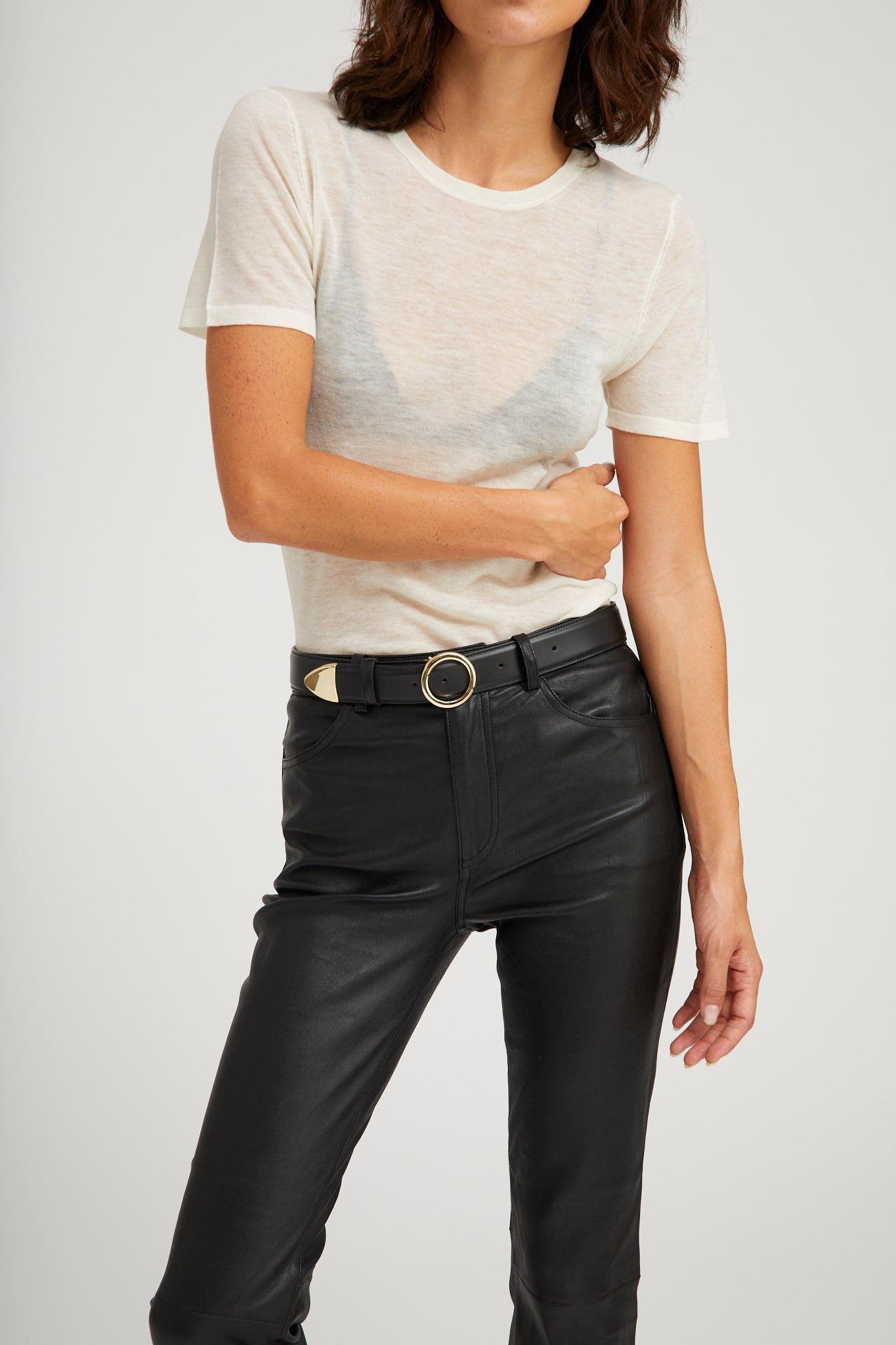 IVORY TISSUE CASHMERE CLASSIC TEE - 3