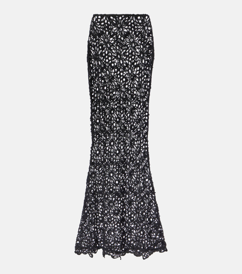 Obie cotton-blend crochet maxi skirt 1