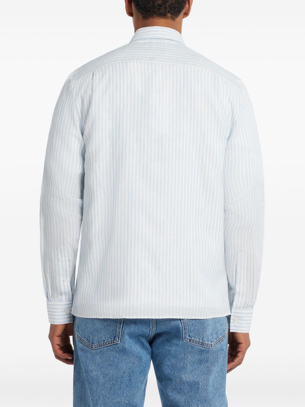 logo-appliquÃ© striped shirt - 4