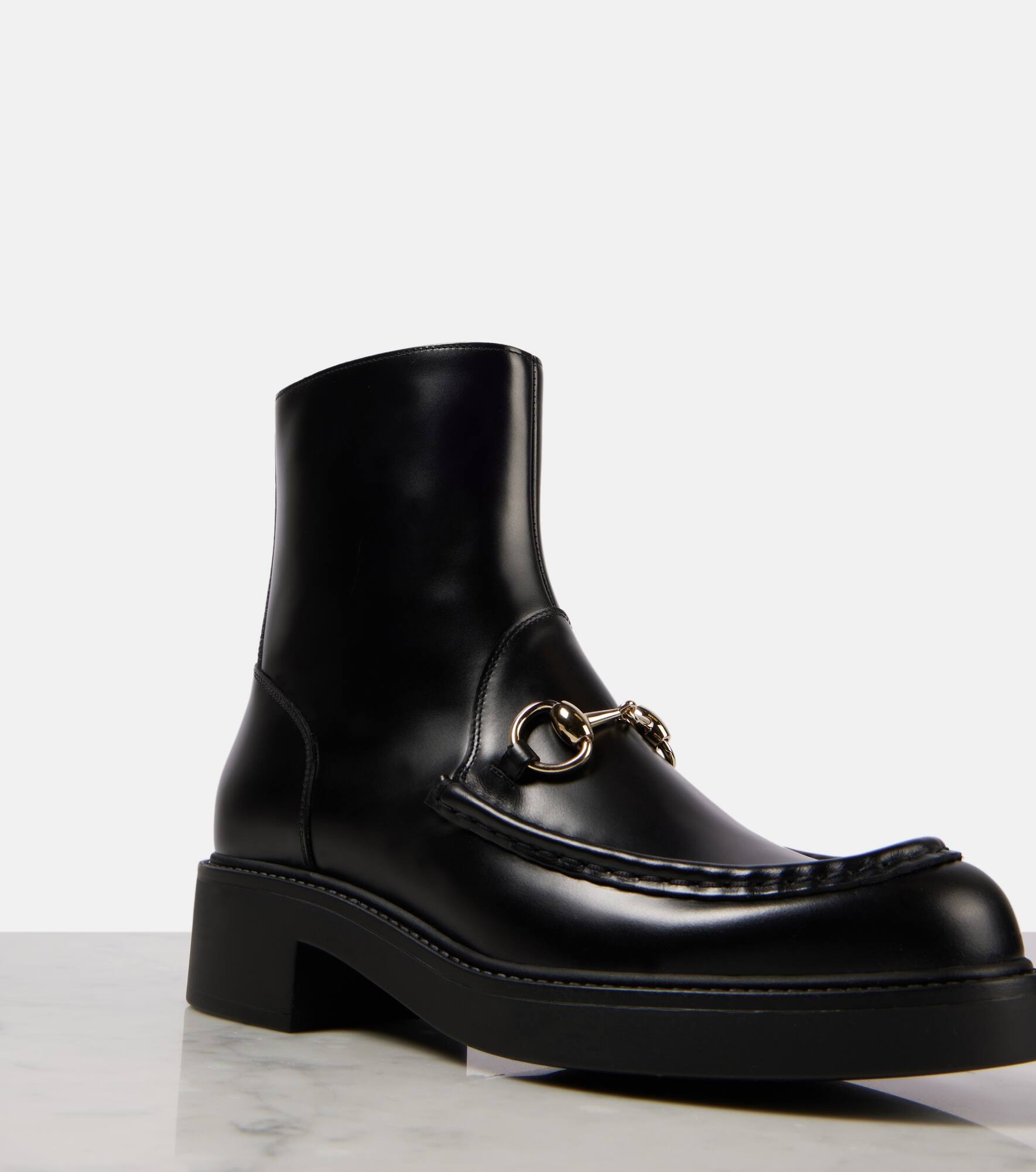 Horsebit leather ankle boots - 5