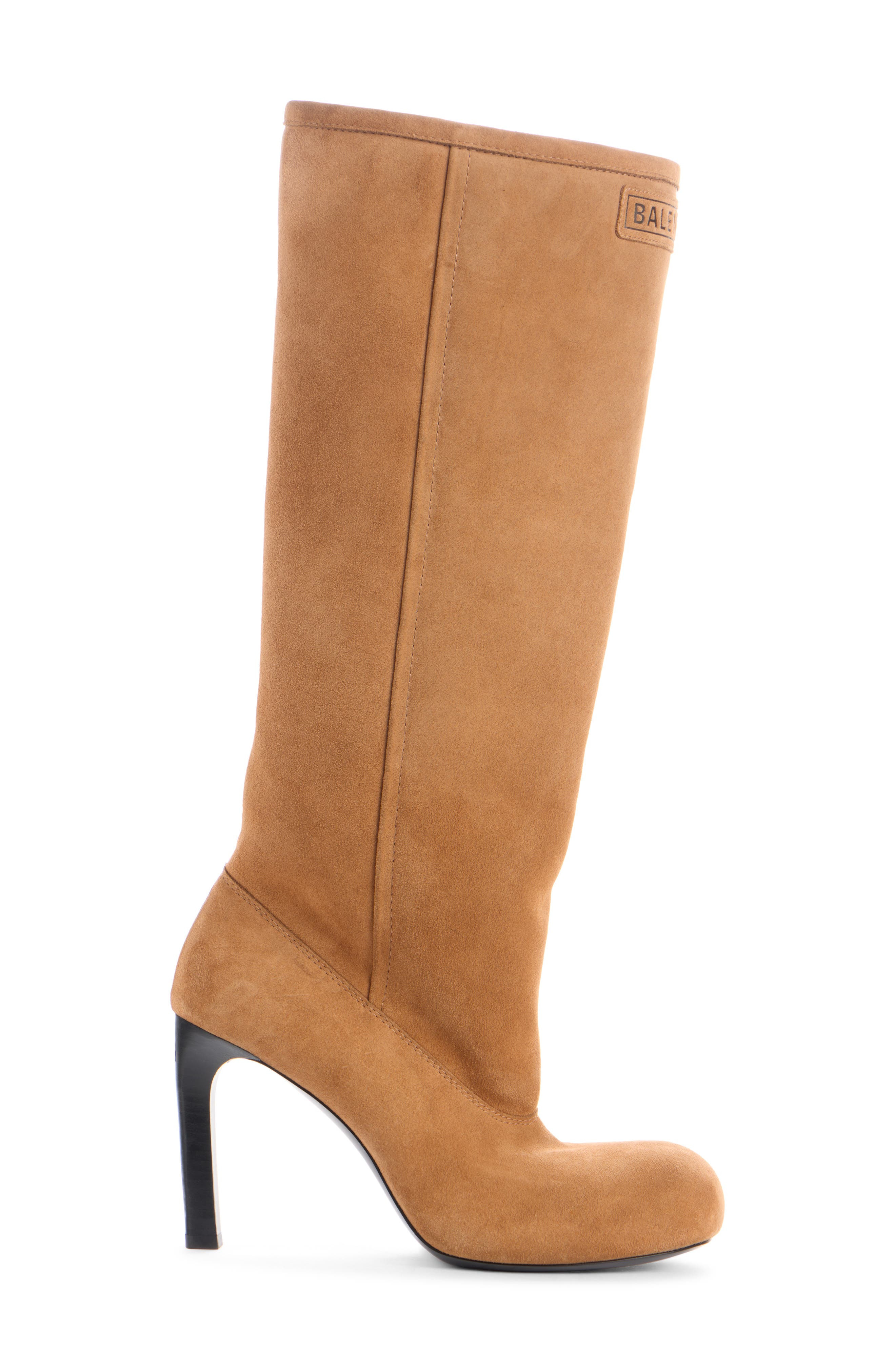 Balenciaga Fargo Knee High Boot in Brown/Silver at Nordstrom - 3