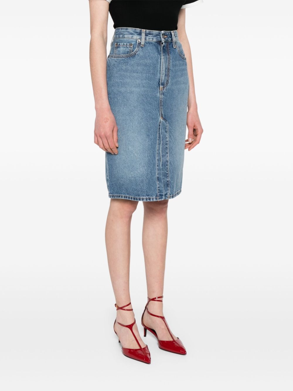 denim pencil skirt - 3