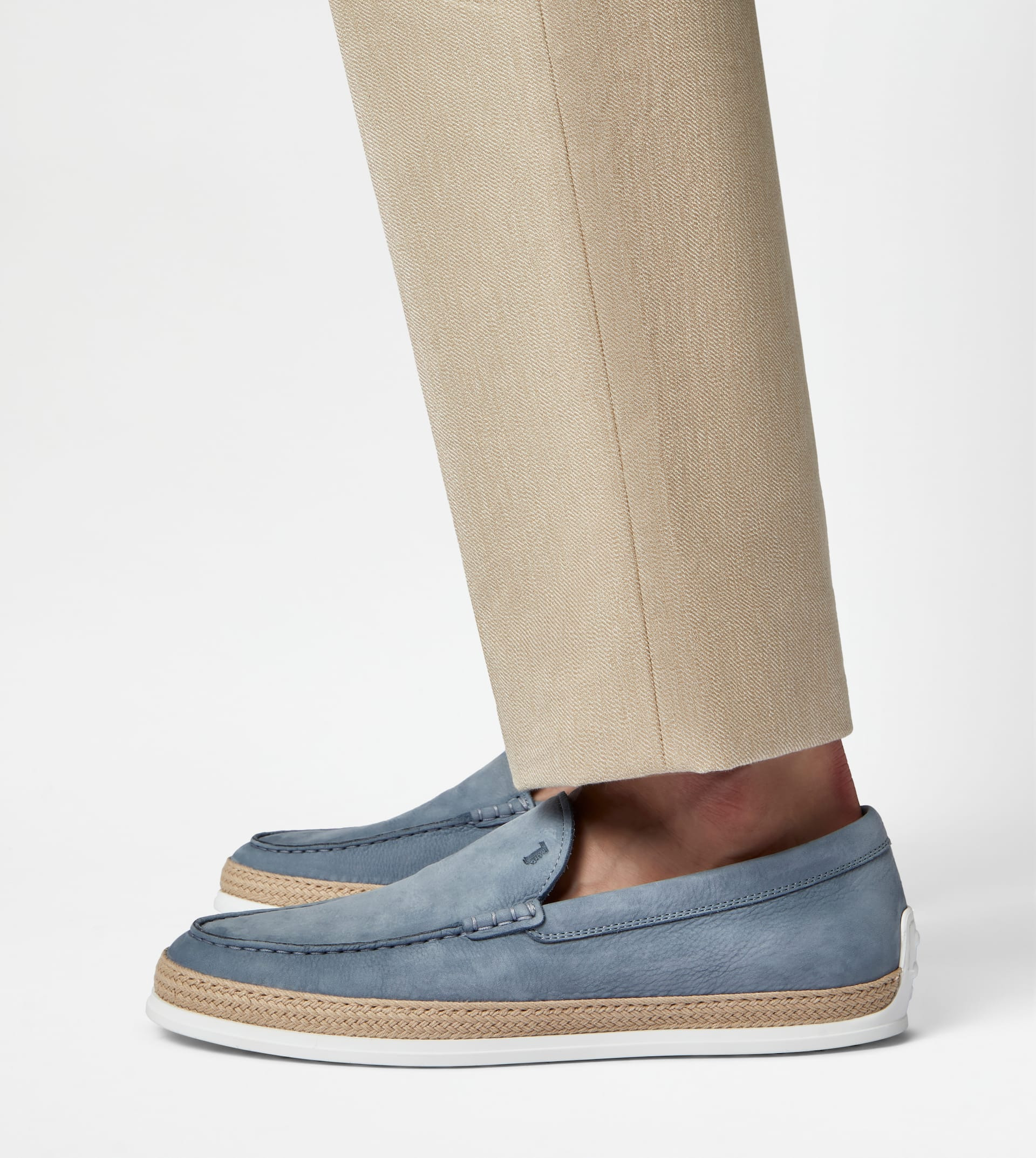 SLIP-ONS IN NUBUCK - LIGHT BLUE - 6