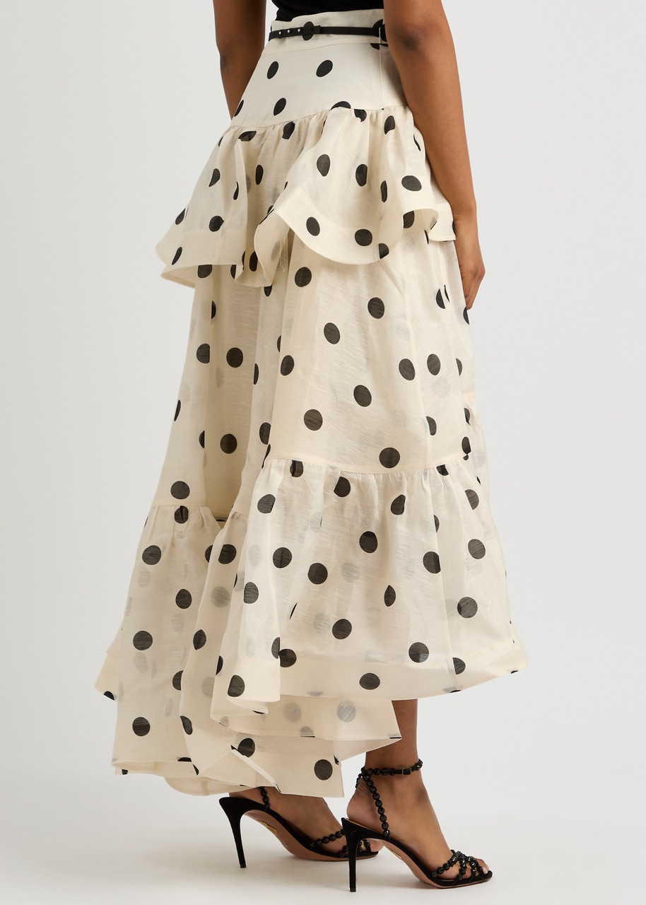 Zimmermann Zimmermann Crush Belted Polka dot Linen-blend