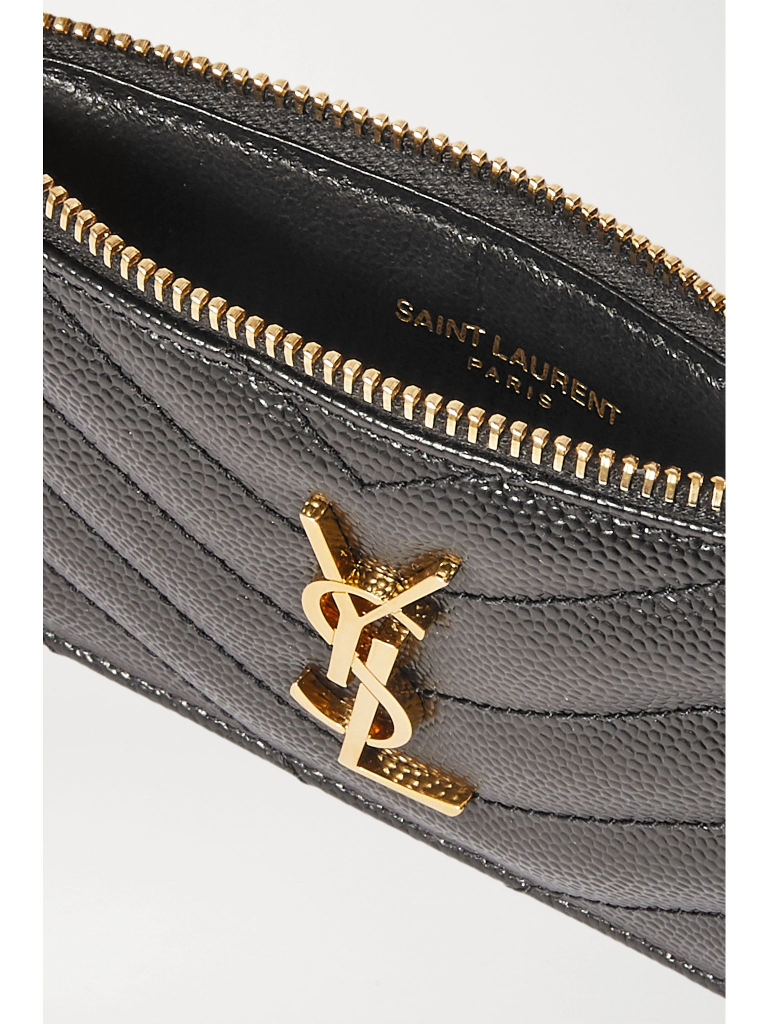 Monogramme small quilted textured-leather wallet Black - 5