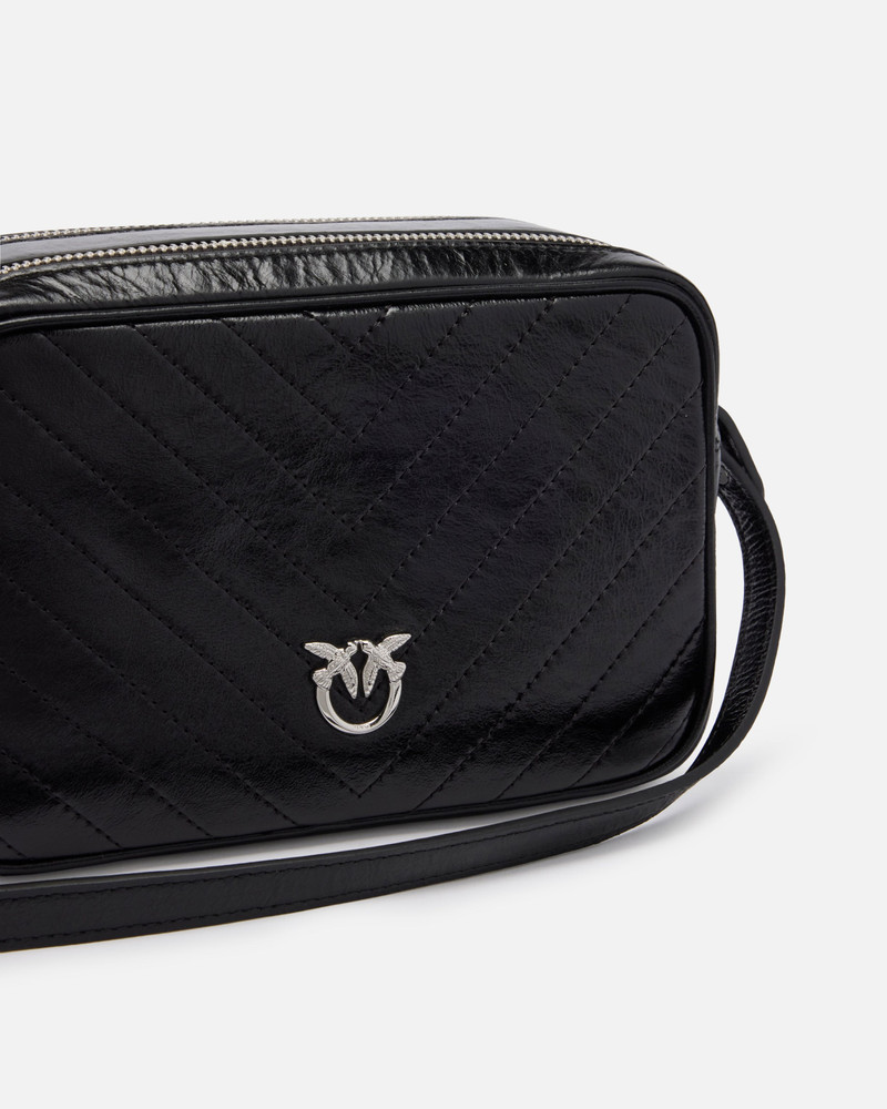MEDIUM CHEVRON LEATHER CAMERA BAG WITH STRAP 3
