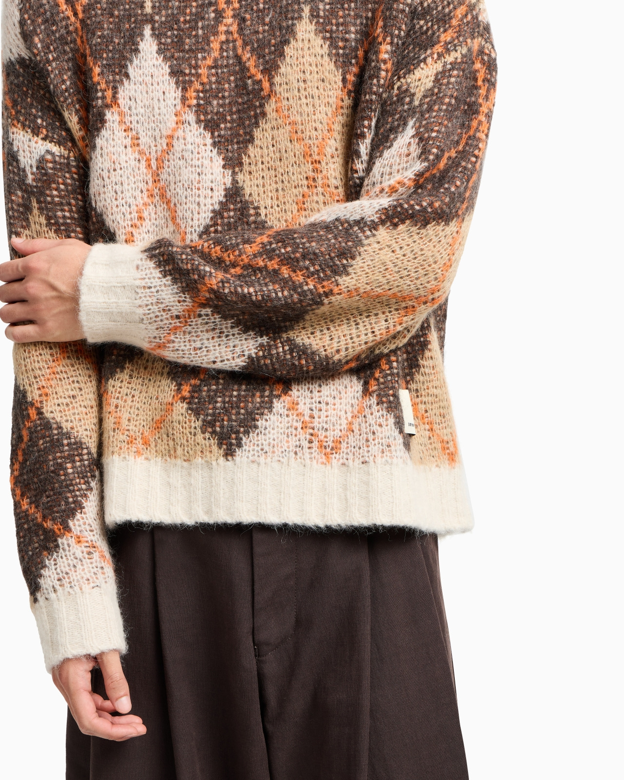 NEW YORK CAPSULE COLLECTION OVERSIZED JUMPER IN A JACQUARD WOOL BLEND WITH AN ARGYLE MOTIF - 5