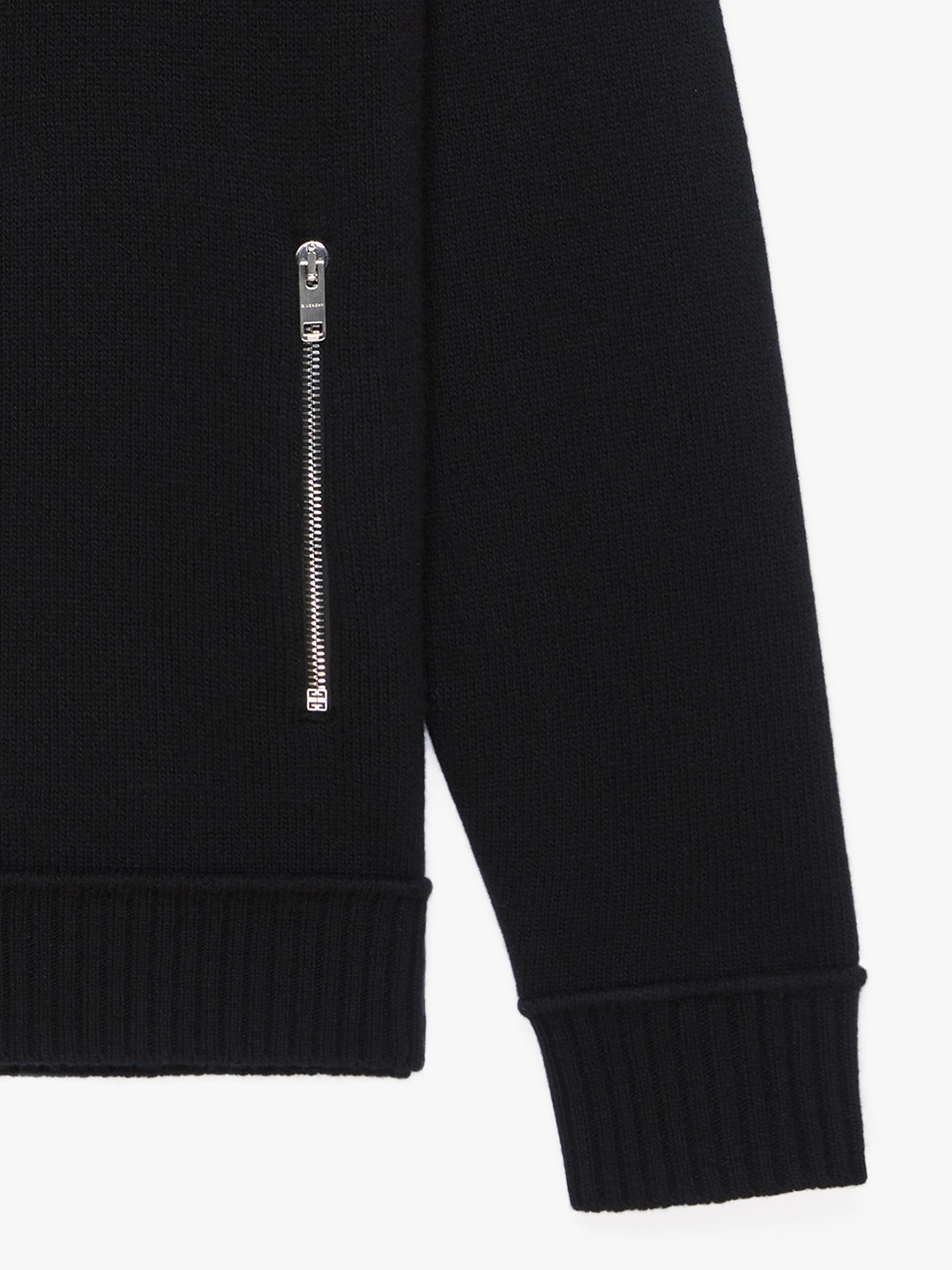 SWEATER IN EMBROIDERED WOOL WITH ZIPS - 5