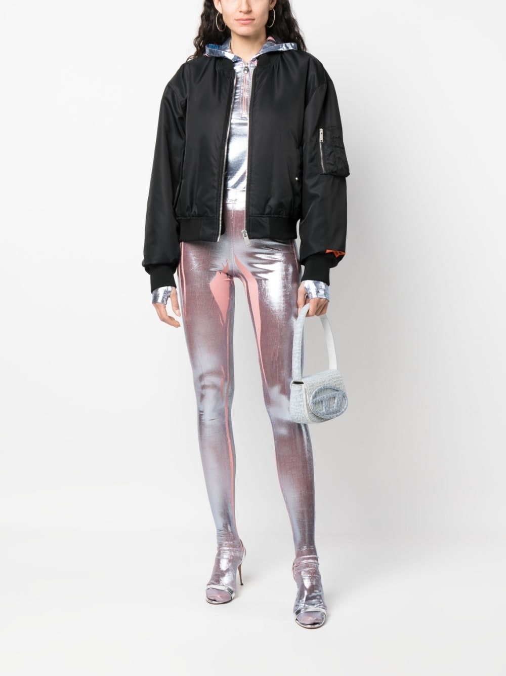 stretch iridescent leggings - 2