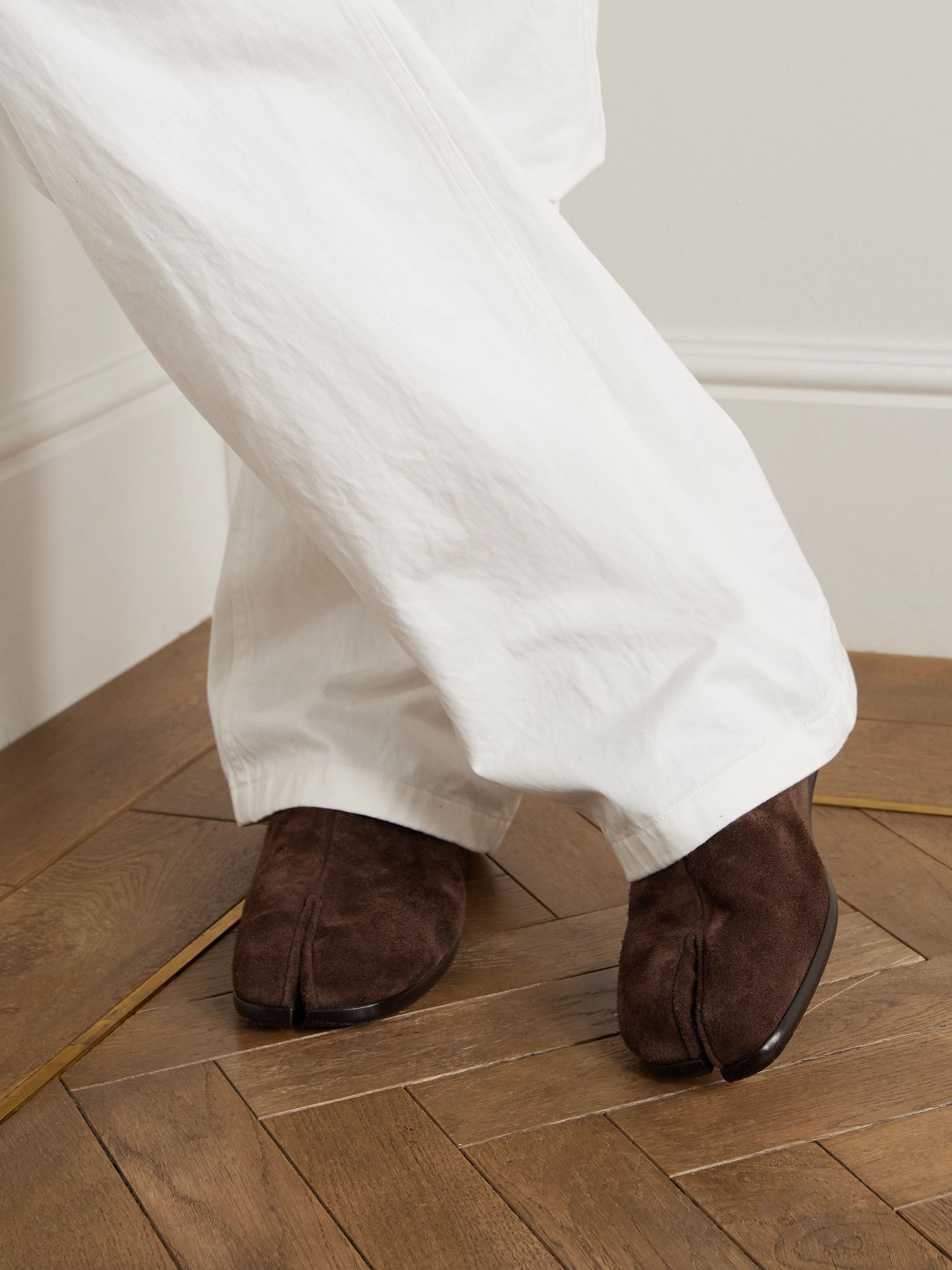 Tabi Split-Toe Suede Loafers Brown - 2