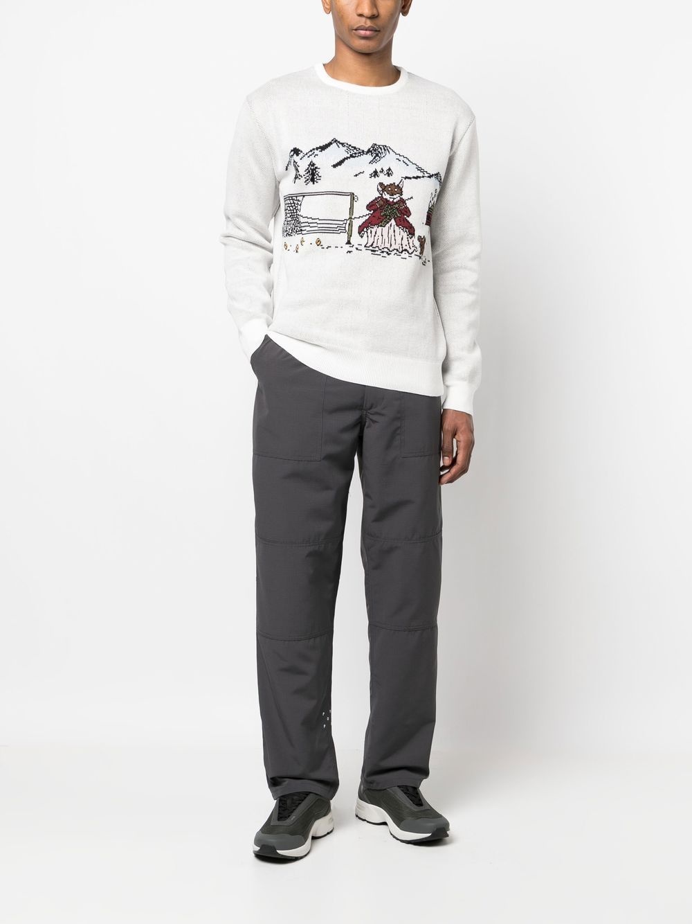 intarsia-knit crew neck jumper - 2
