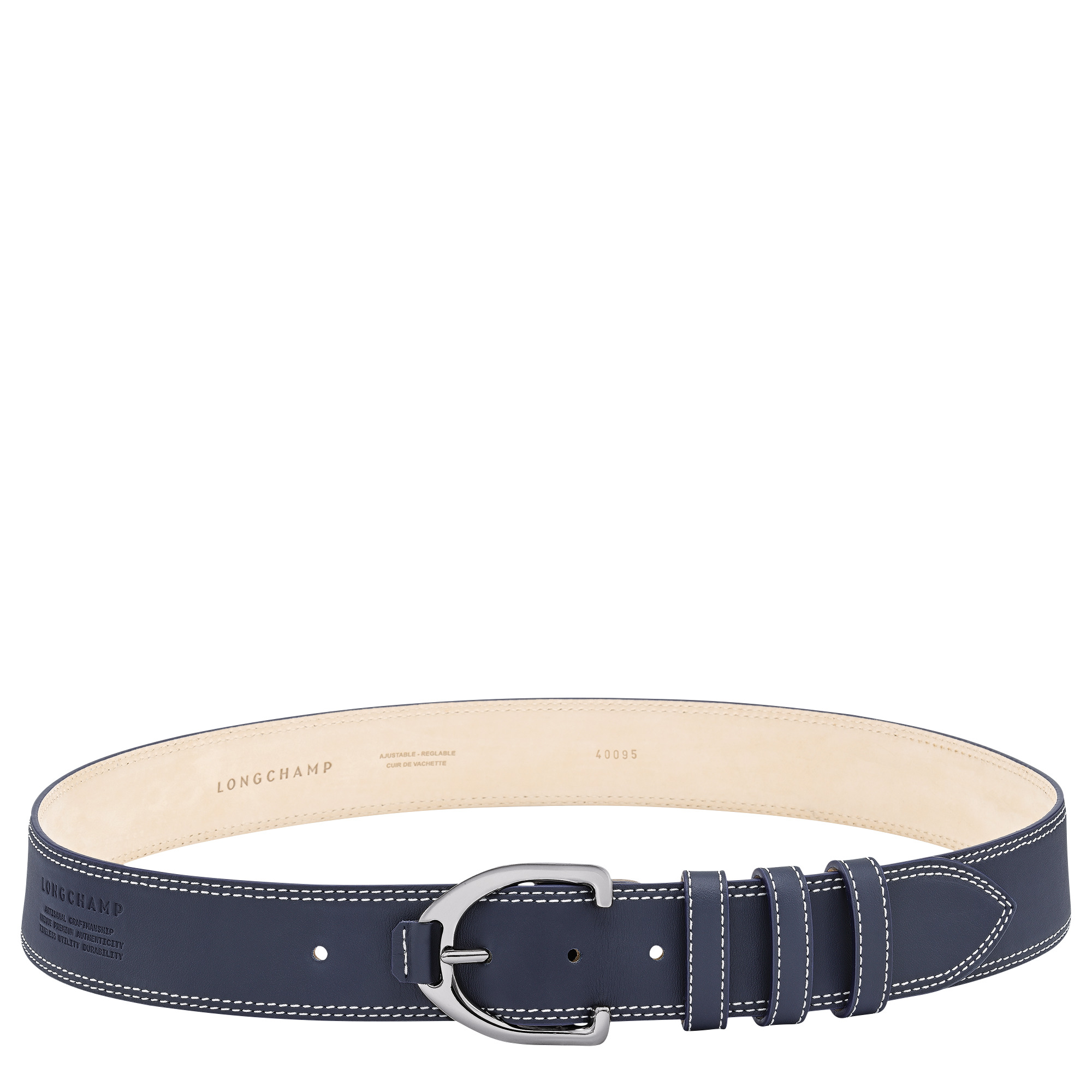 Le Pliage Xtra Ladies' belt Navy - Leather - 1