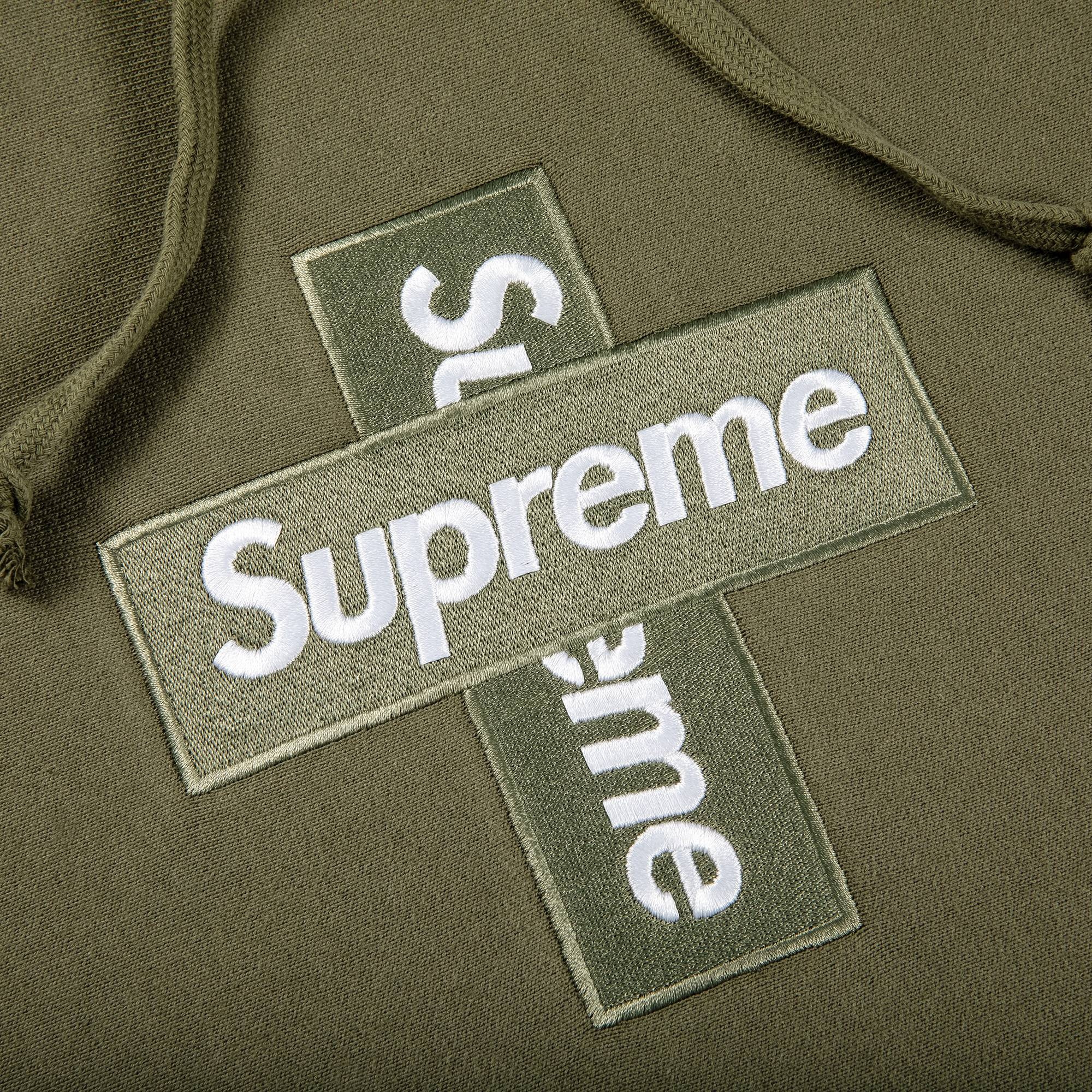 Supreme Supreme Cross Box Logo Hooded Sweatshirt 'Light Olive ...